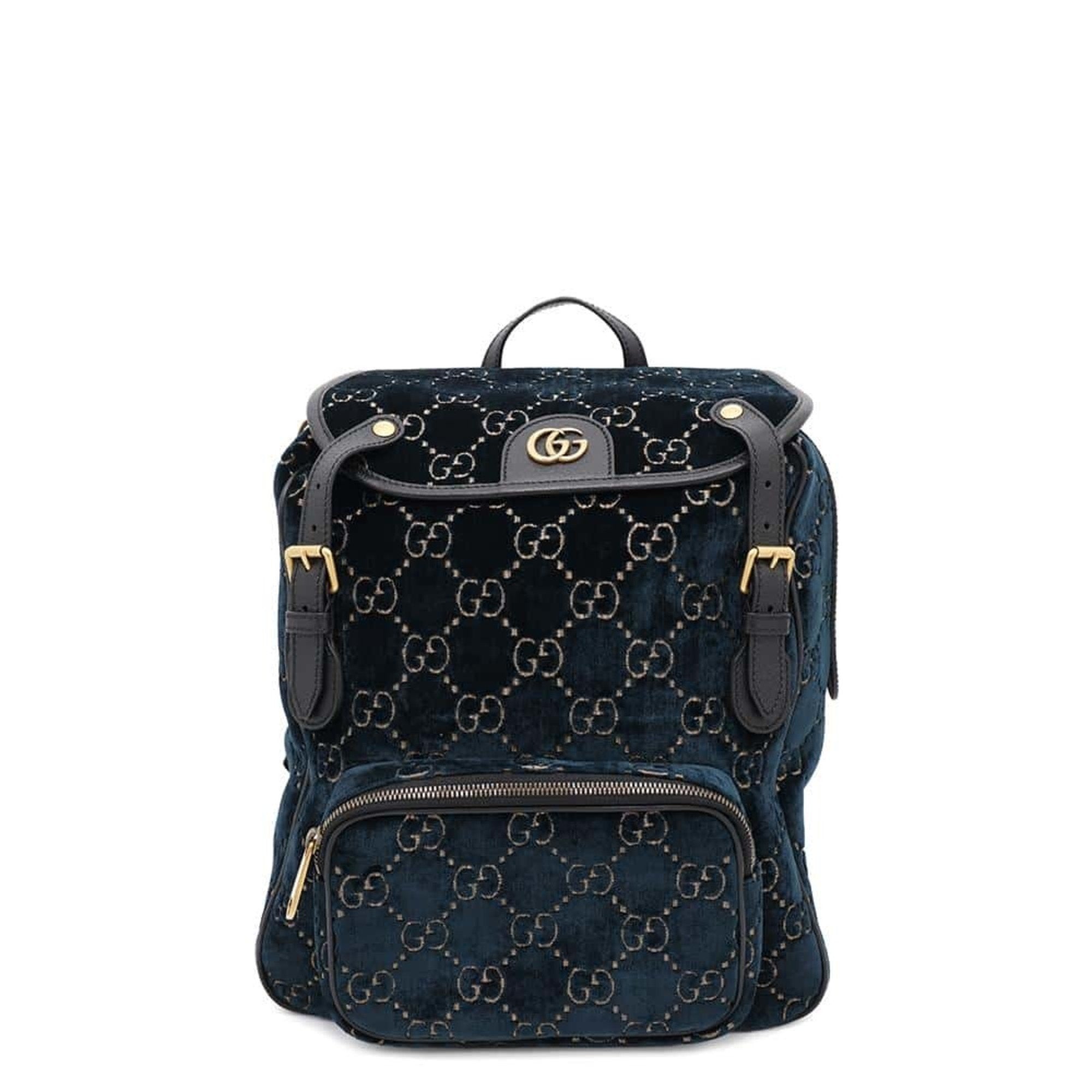 Gucci Blue Velvet Backpack (Pre-Owned)