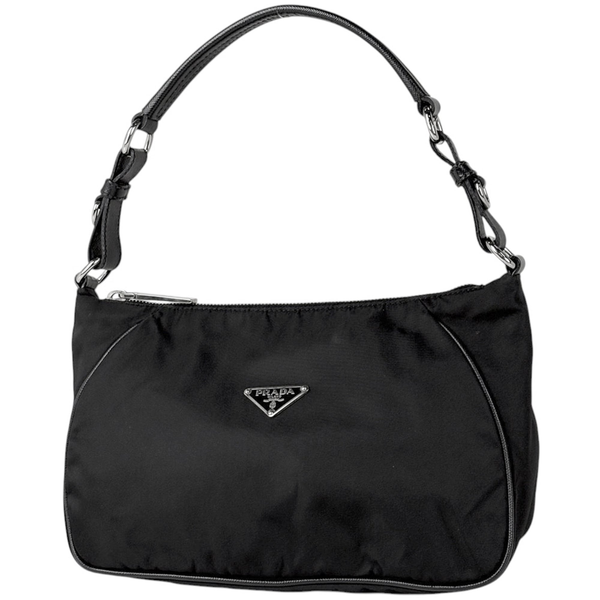 Prada Black Tessuto Leather Shoulder Bag (Pre-Owned)