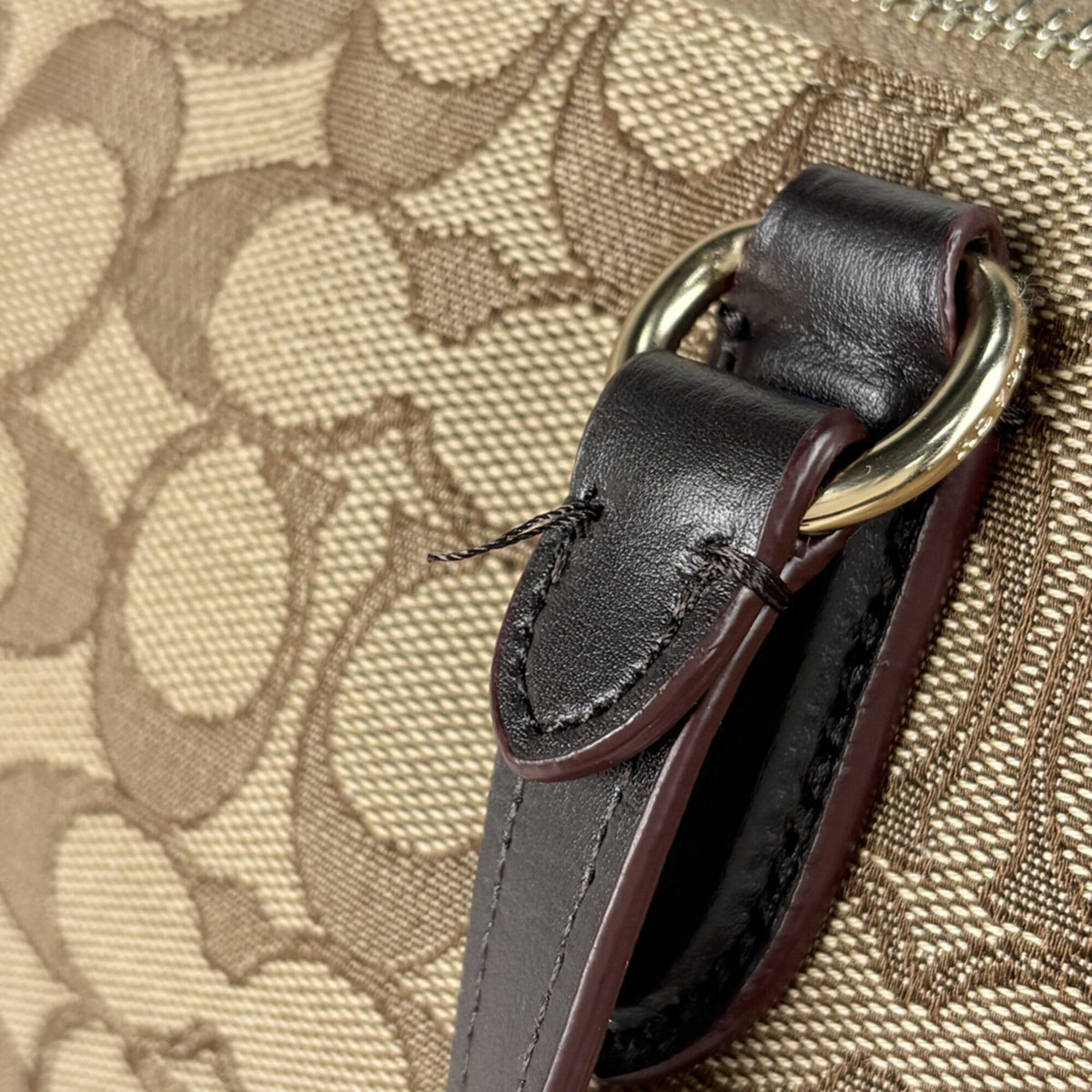 Coach Signature Brown Canvas Leather Tote Bag (Pre-Owned)