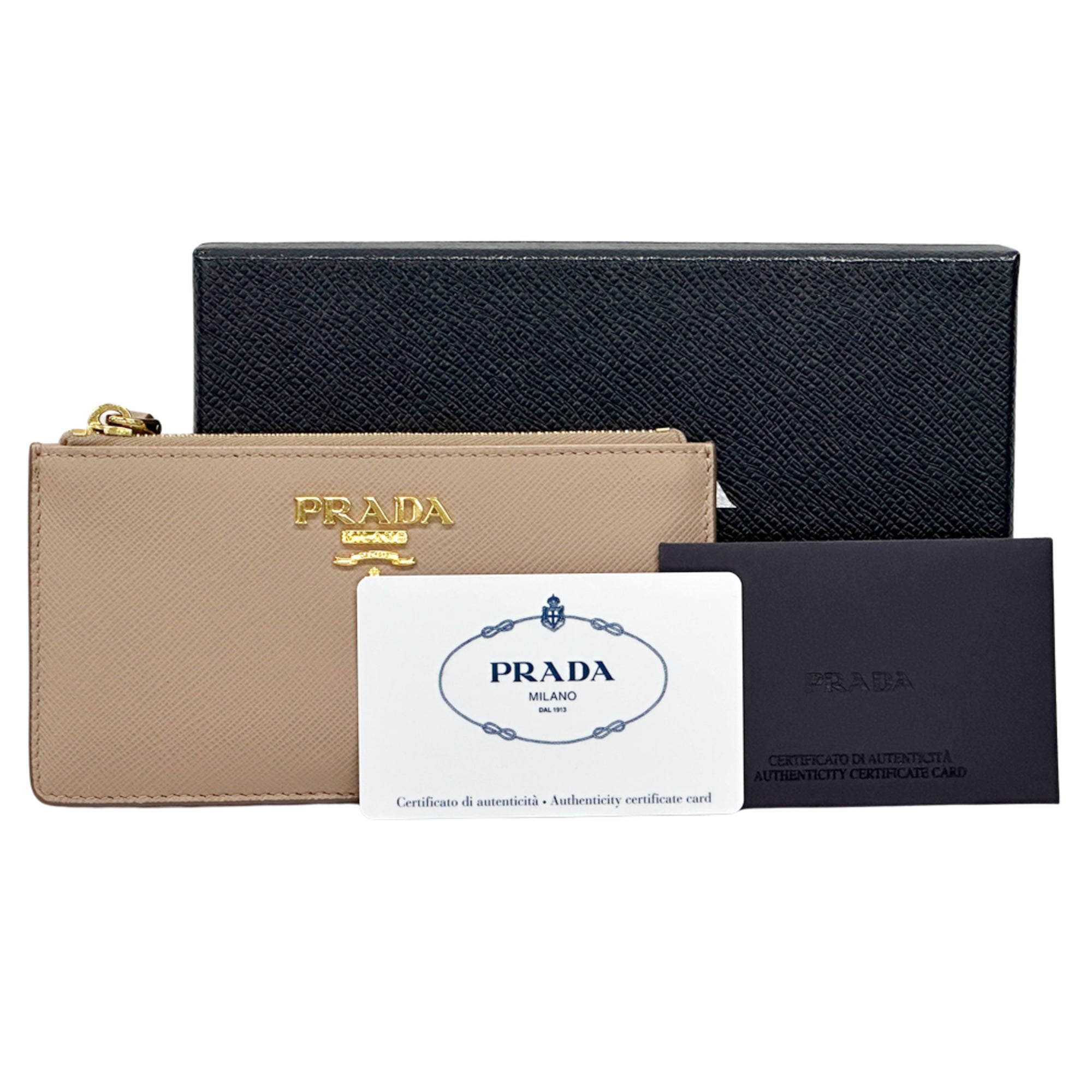 Prada Pink Beige Leather Coin Purse/Coin Case (Pre-Owned)