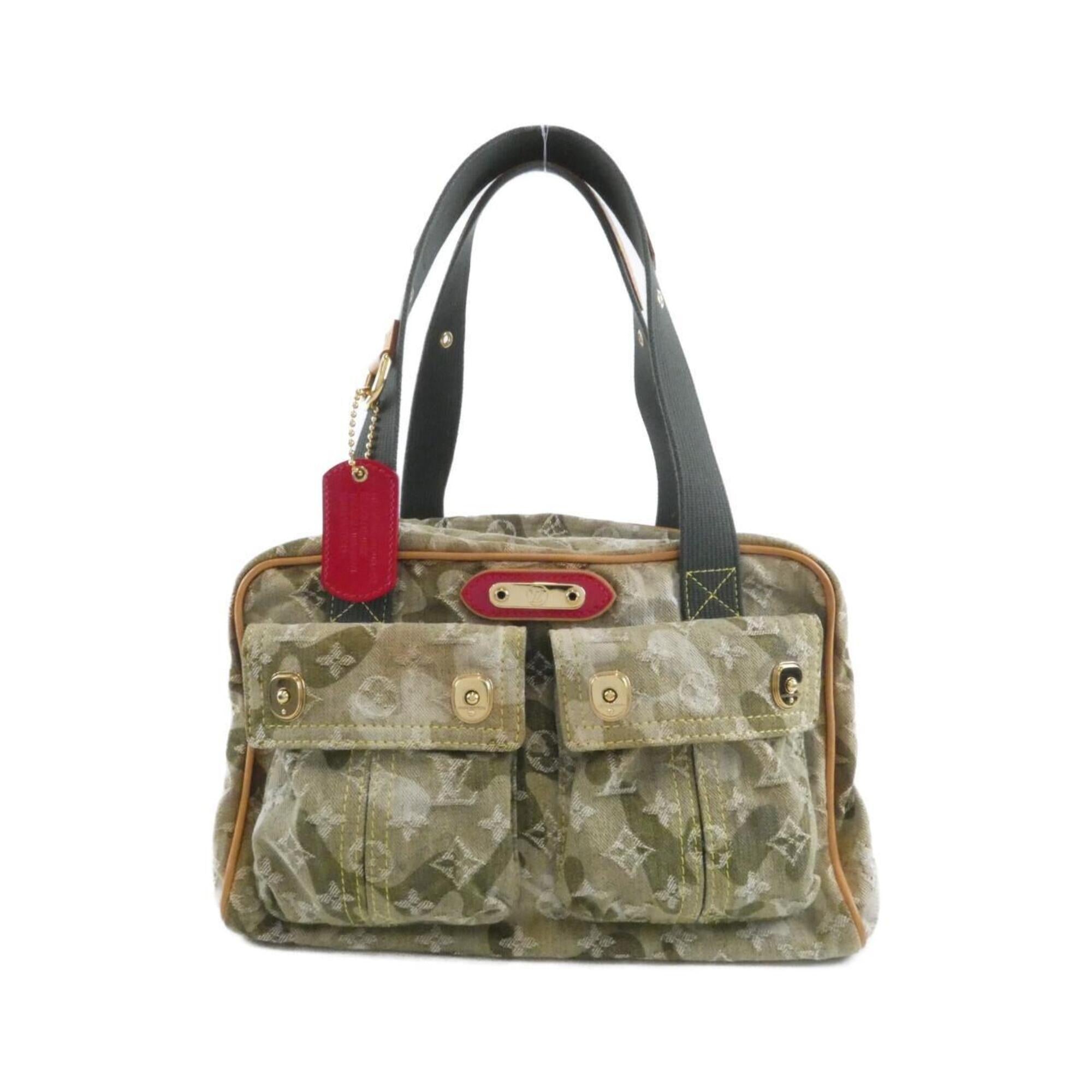 Louis Vuitton Khaki Denim Shoulder Bag (Pre-Owned)