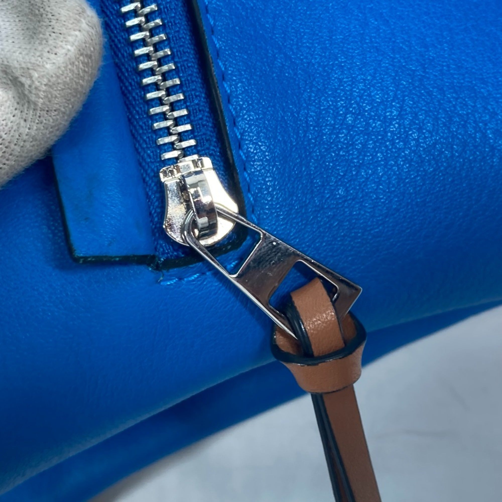 Loewe Blue Leather Shoulder Bag (Pre-Owned)