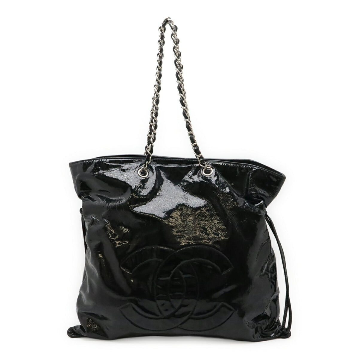 Chanel Black Leather Shoulder Bag Tote Bag (Pre-Owned)