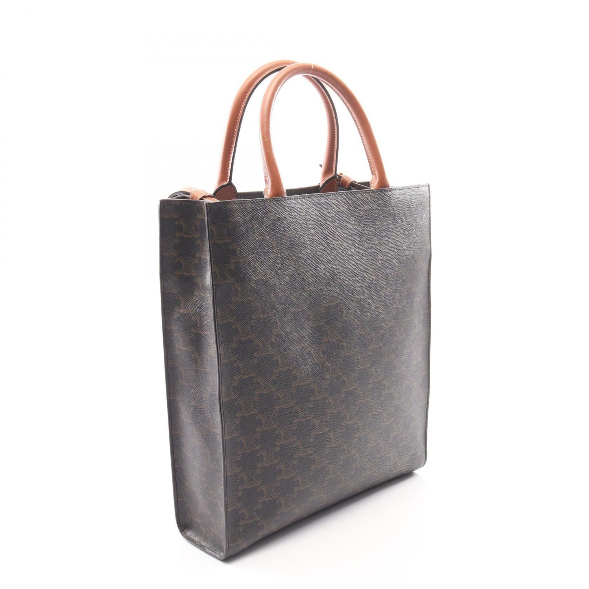Celine Black Brown Coated Canvas Pvc Leather Handbag Tote Bag (Pre-Owned)