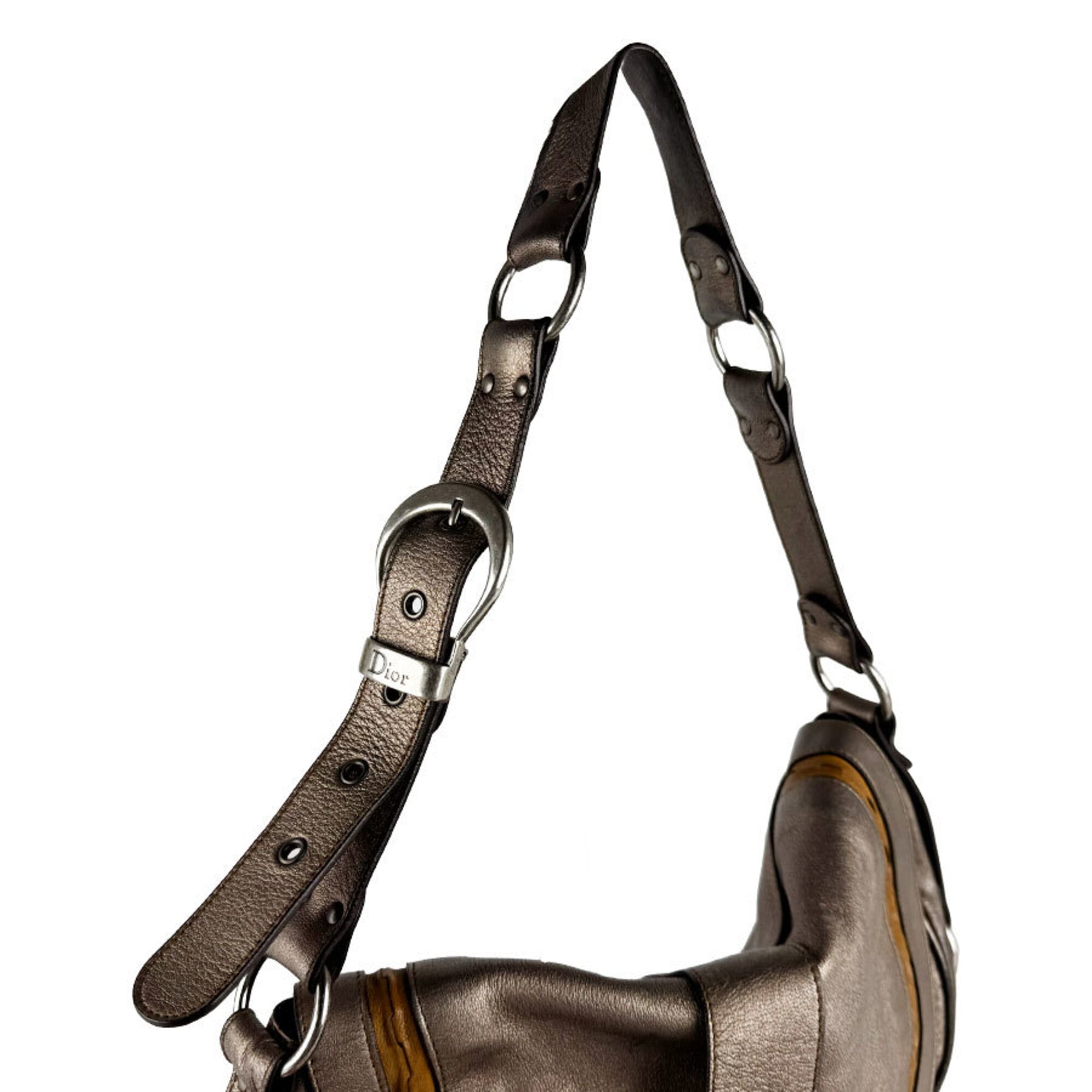 Christian Dior Gold Leather Shoulder Bag (Pre-Owned)