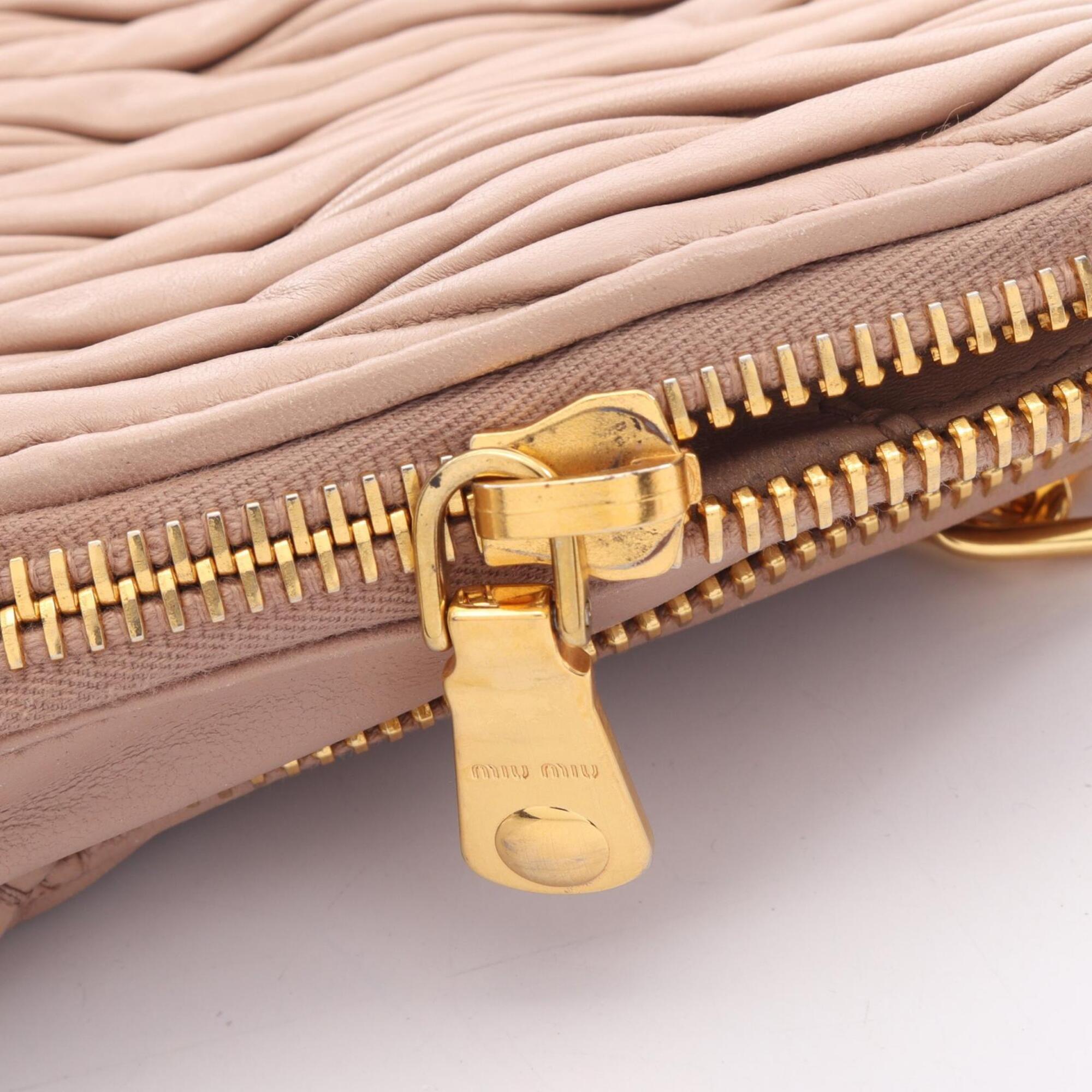 Miu Miu Matelasse Pink Leather Handbag Shoulder Bag (Pre-Owned)