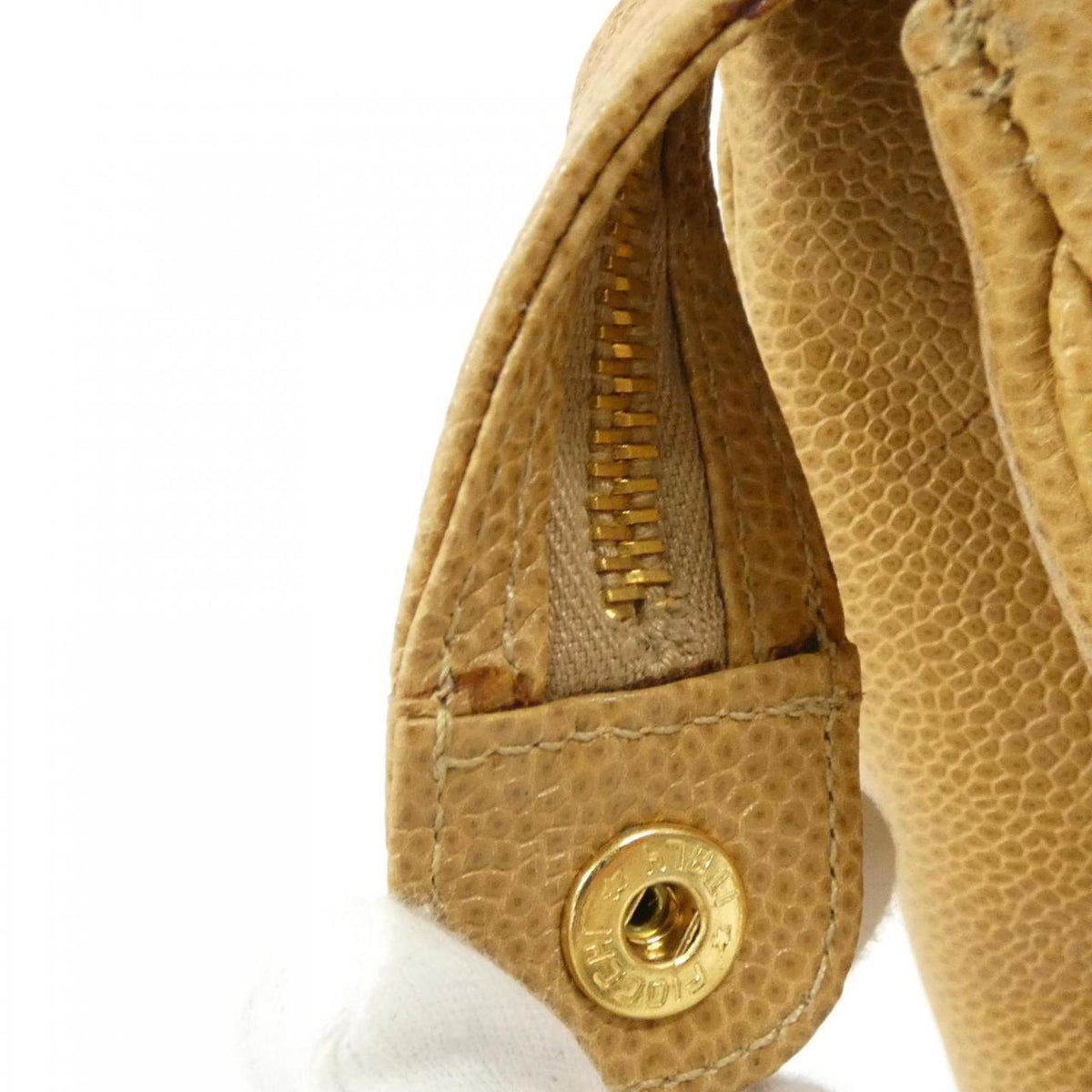 Chanel Beige Grained Calfskin Shoulder Bag (Pre-Owned)