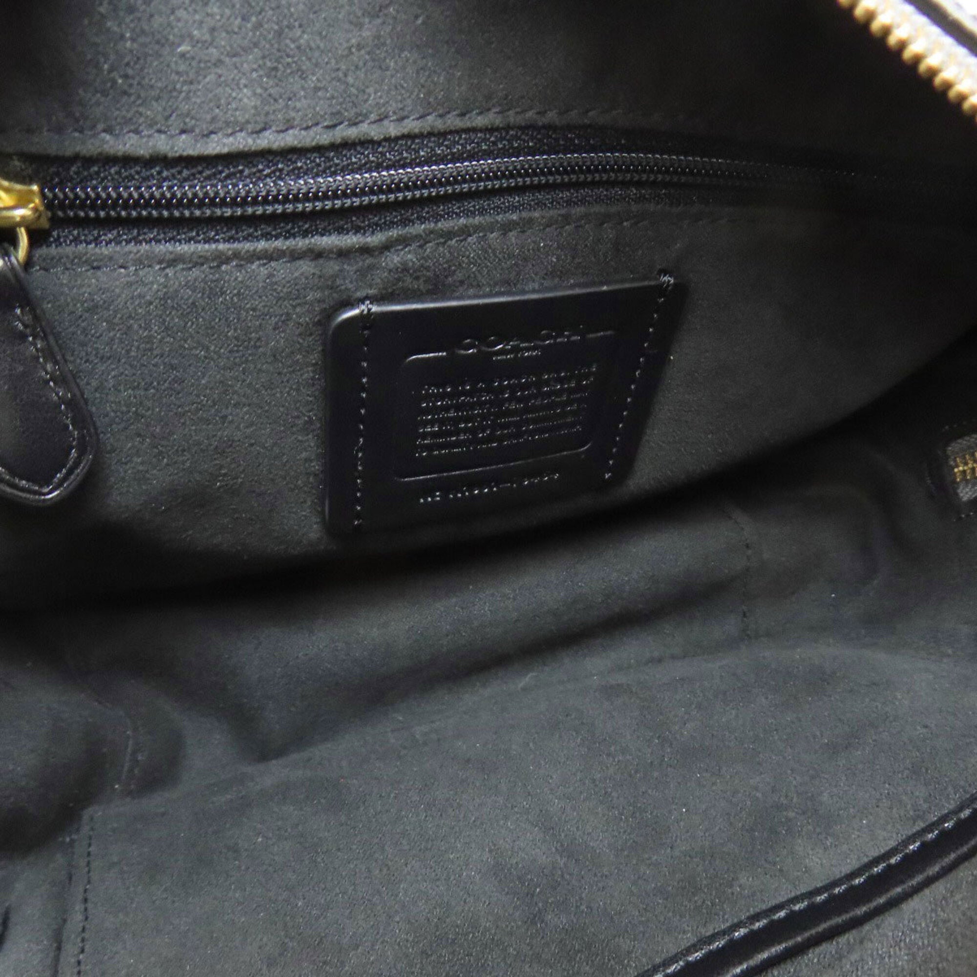 Coach Gray Navy Leather Shoulder Bag (Pre-Owned)