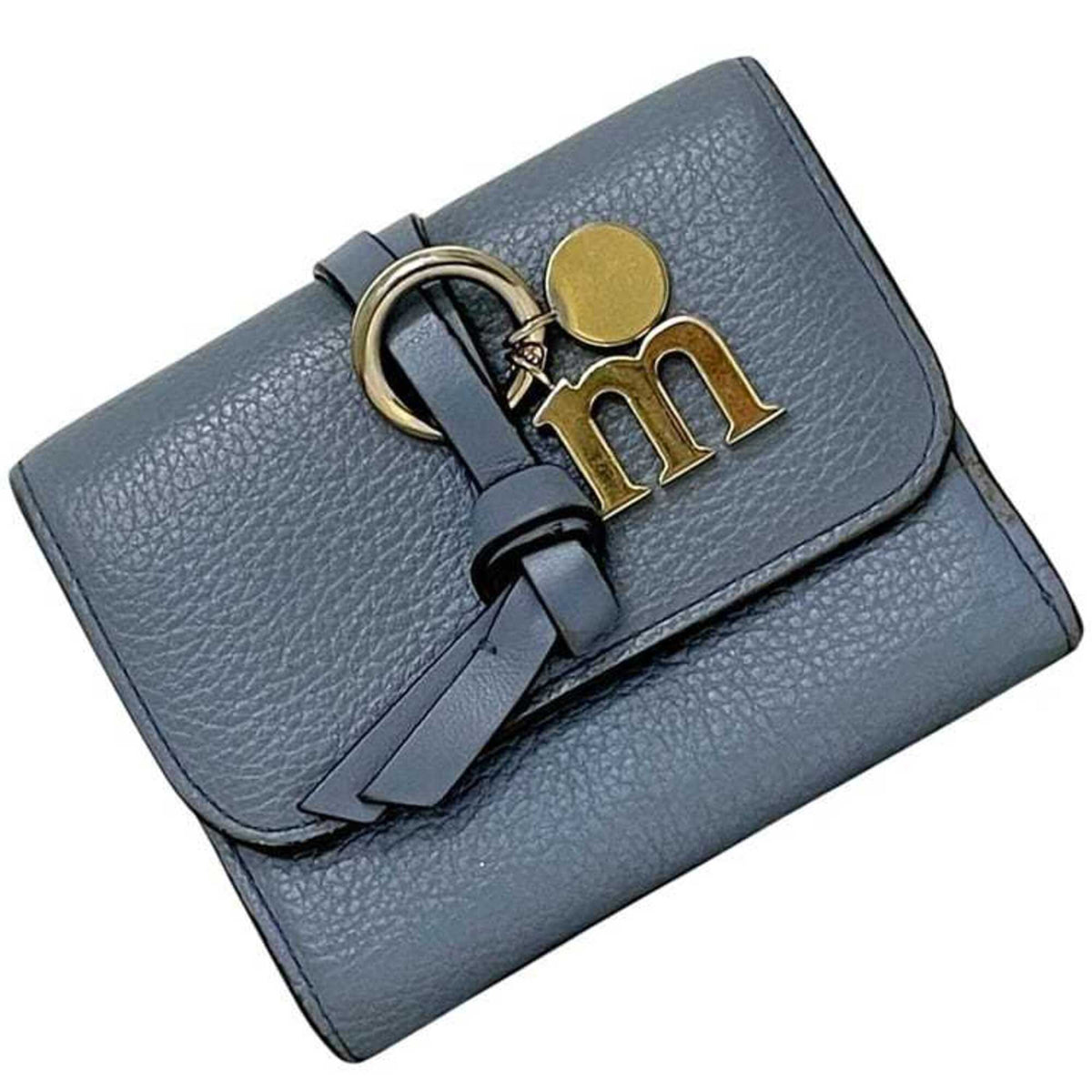 Chloé Blue Light Blue Leather Wallet (Tri-Fold) (Pre-Owned)