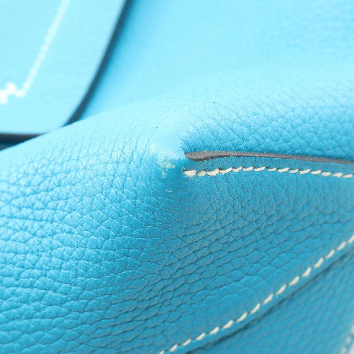 Hermes Blue Taurillon Clemence Leather Leather Tote Bag (Pre-Owned)