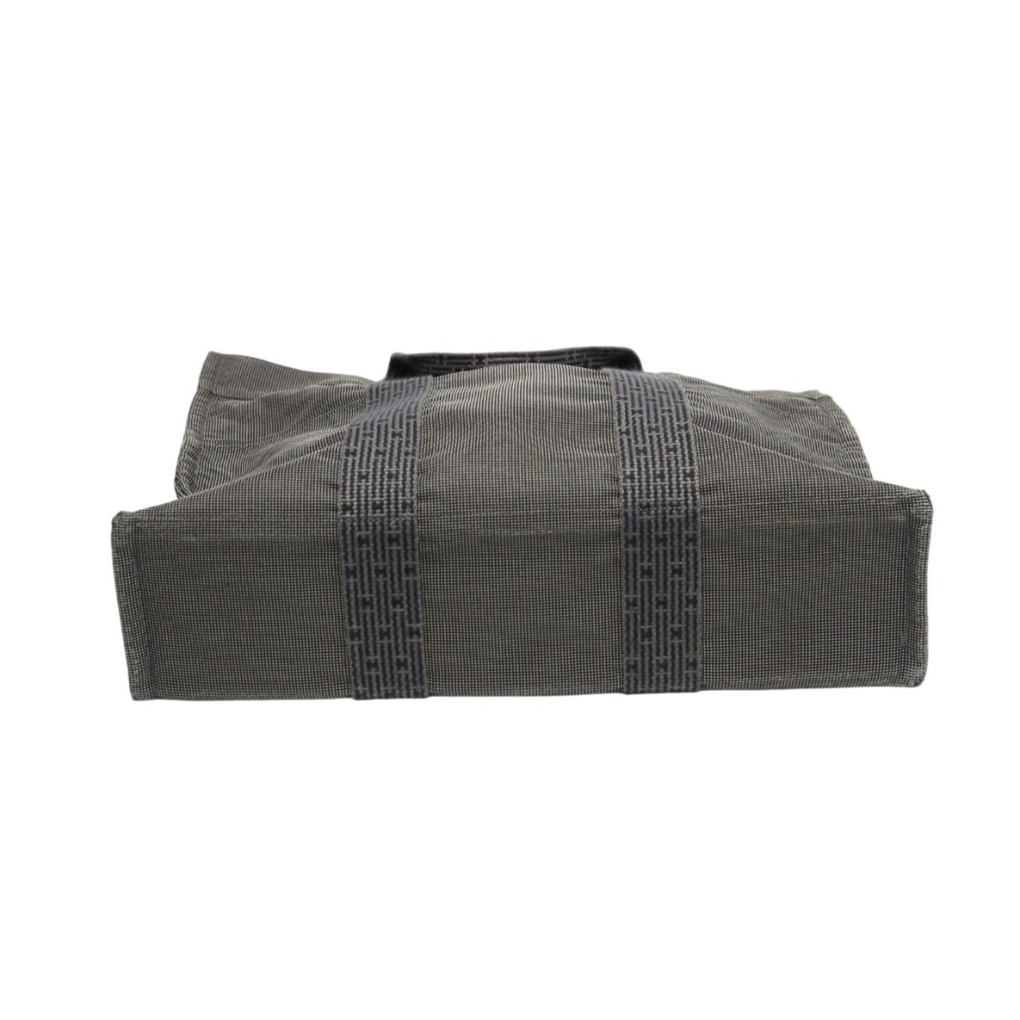 Hermes Her Line Gray Canvas Tote Bag (Pre-Owned)