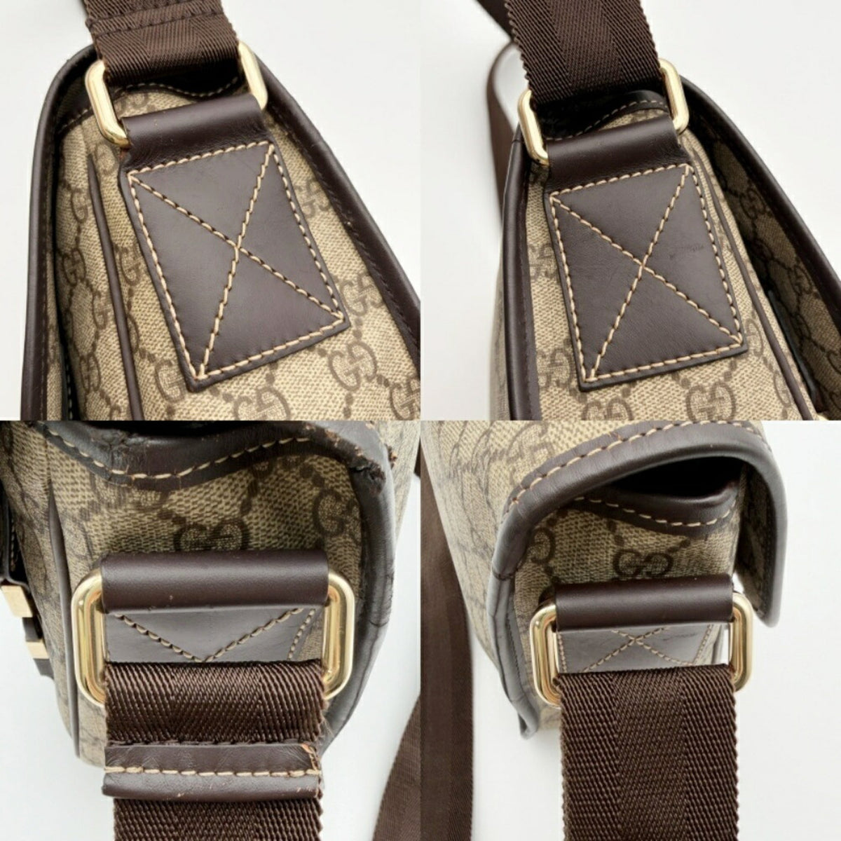 Gucci Beige Brown Pvc Leather Shoulder Bag (Pre-Owned)
