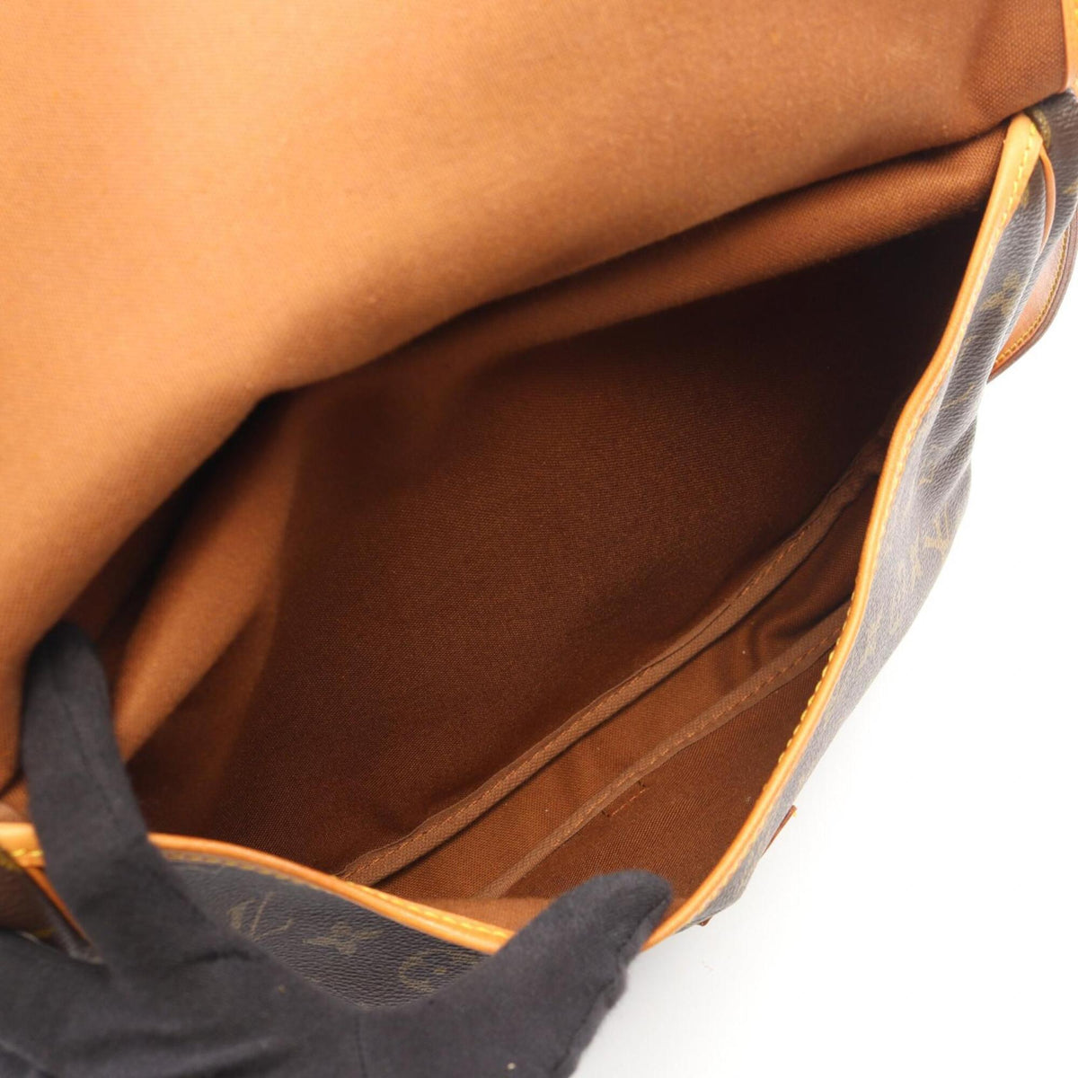 Louis Vuitton Brown Coated Canvas Leather Handbag Shoulder Bag (Pre-Owned)