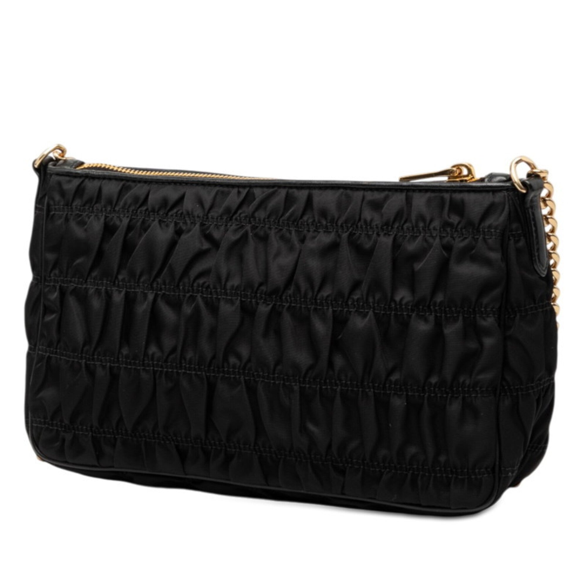 Prada Black Nylon Leather Shoulder Bag (Pre-Owned)