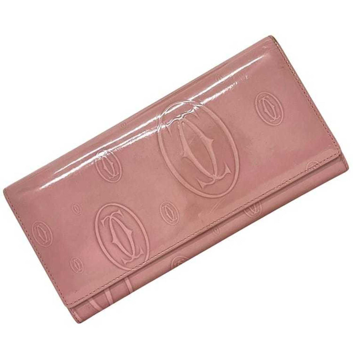 Cartier Happy Birthday Pink Leather Long Wallet (Bi-Fold) (Pre-Owned)