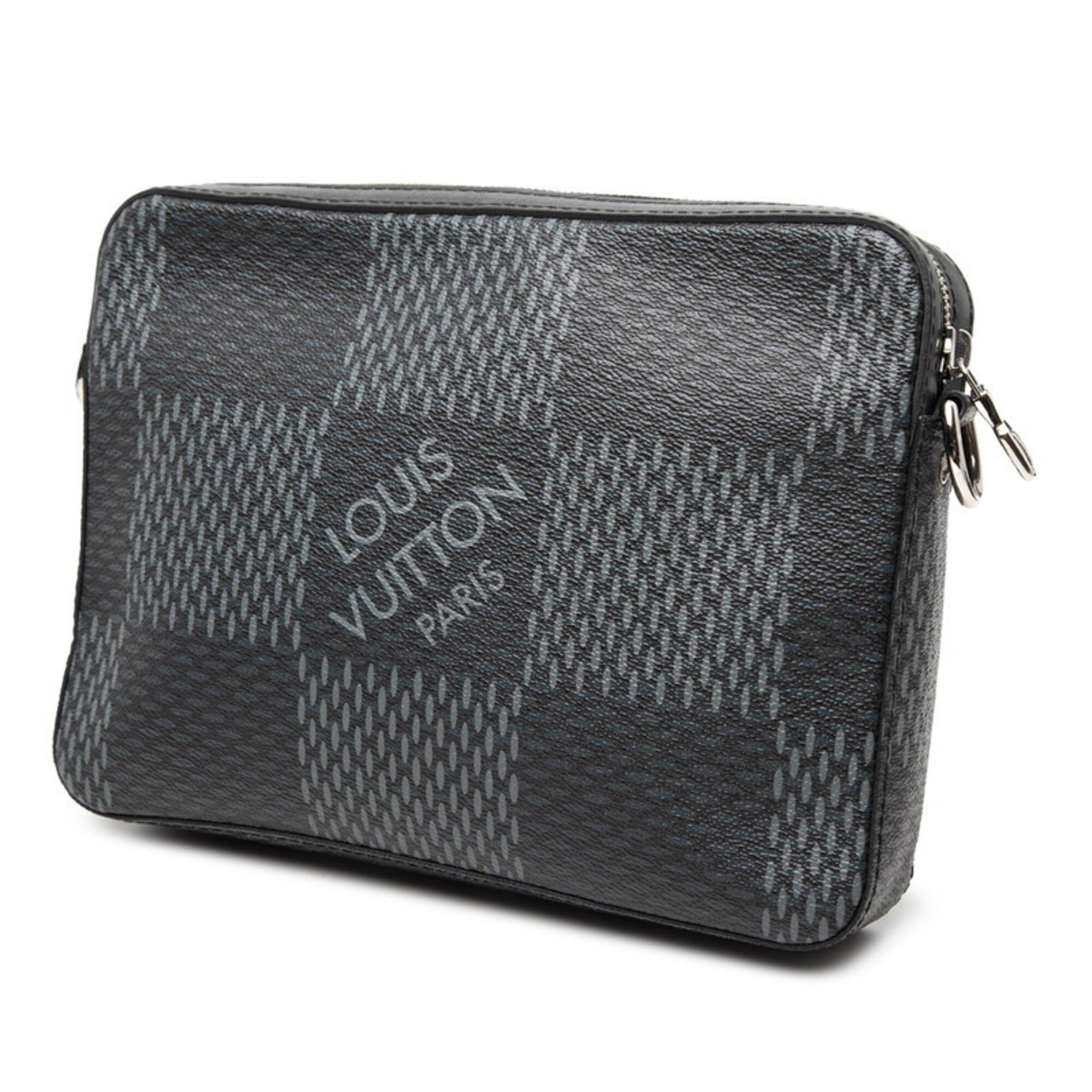 Louis Vuitton Black Leather Pouch Shoulder Bag (Pre-Owned)