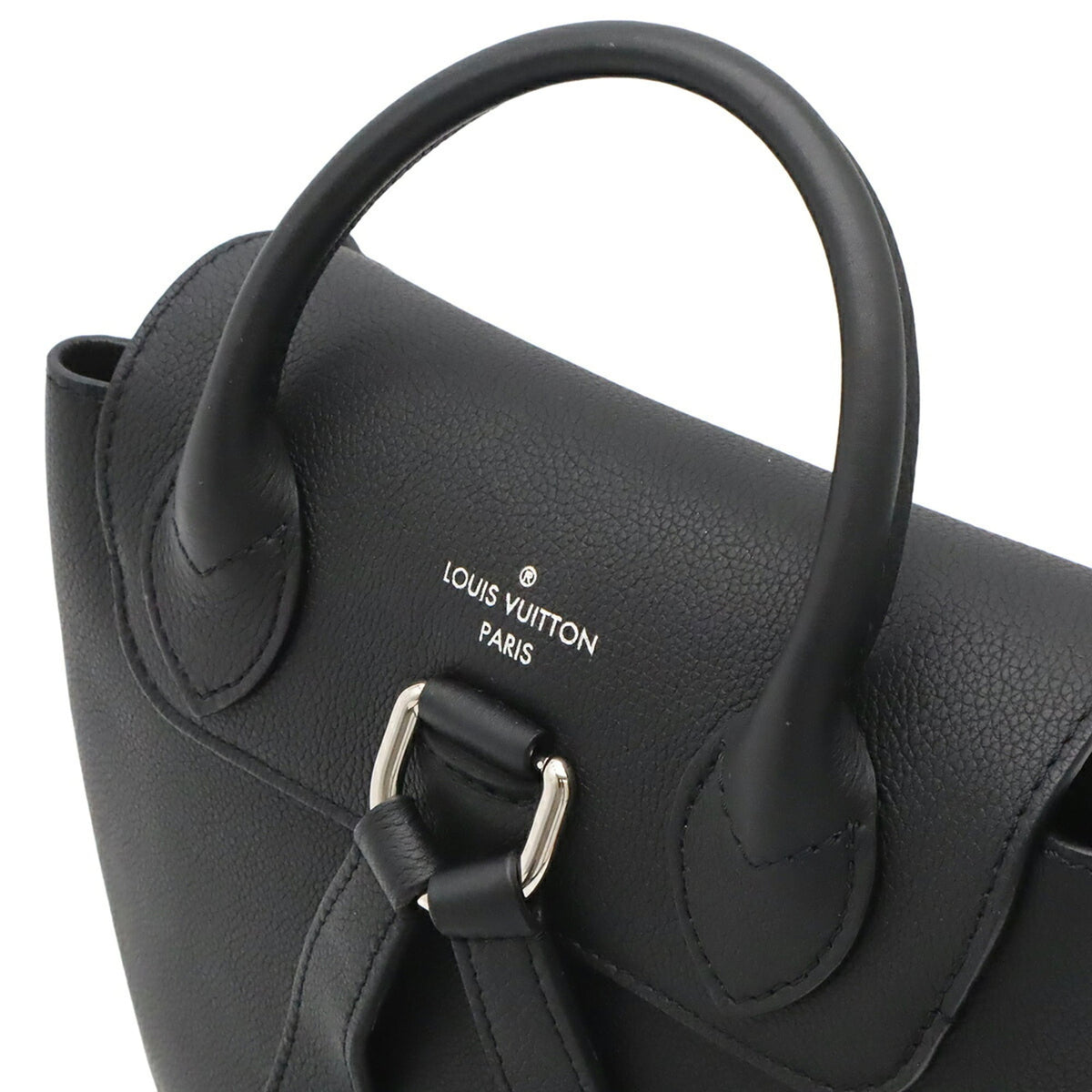 Louis Vuitton Black Noir Leather Backpack (Pre-Owned)