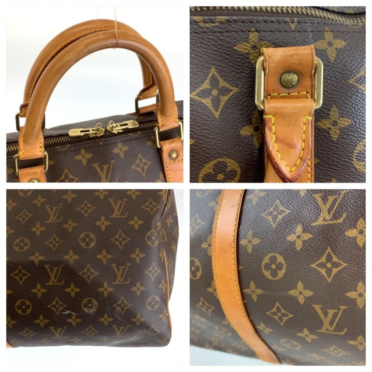 Louis Vuitton Brown Pvc Leather Boston Bag (Pre-Owned)