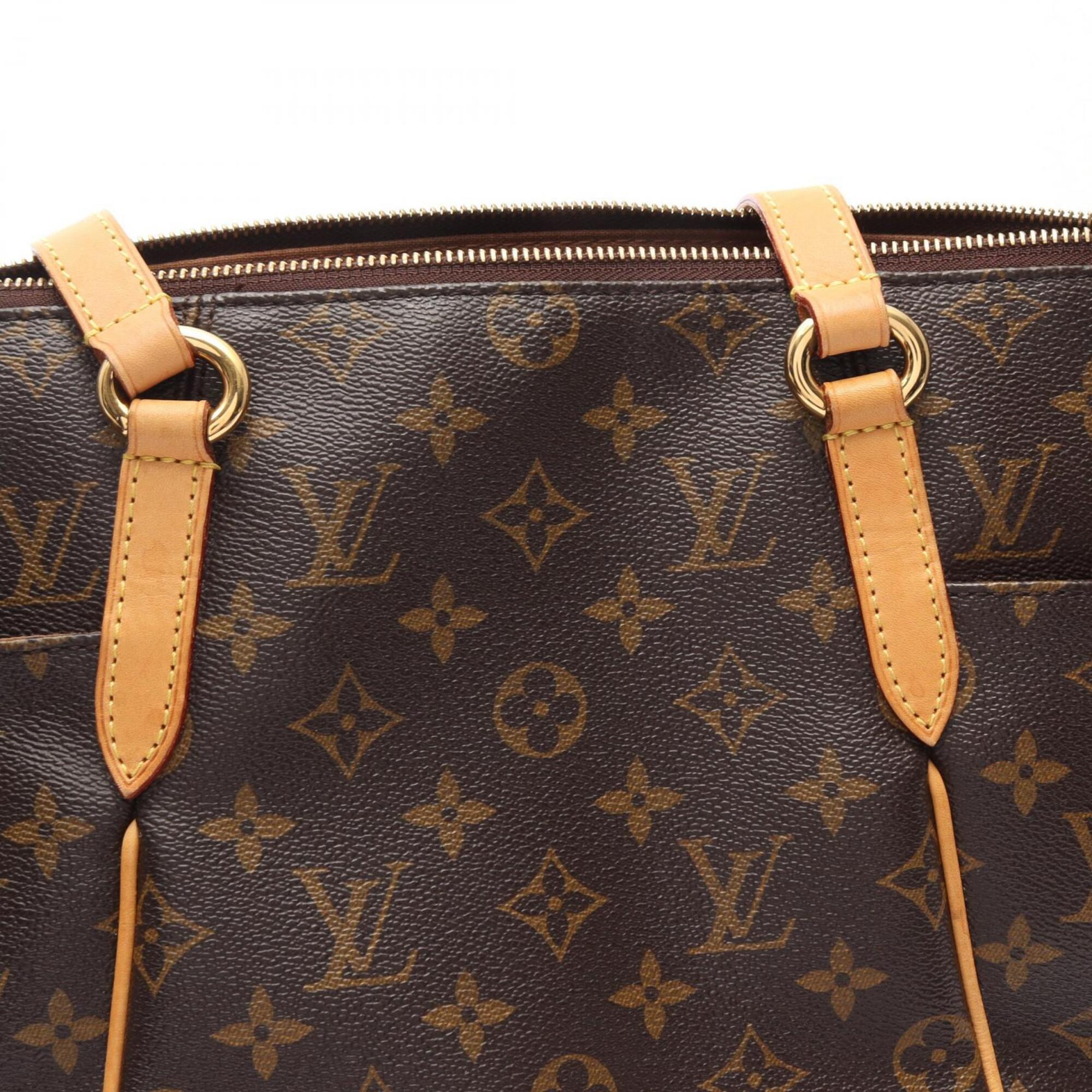 Louis Vuitton Brown Coated Canvas Leather Monogram Handbag Tote Bag (Pre-Owned)
