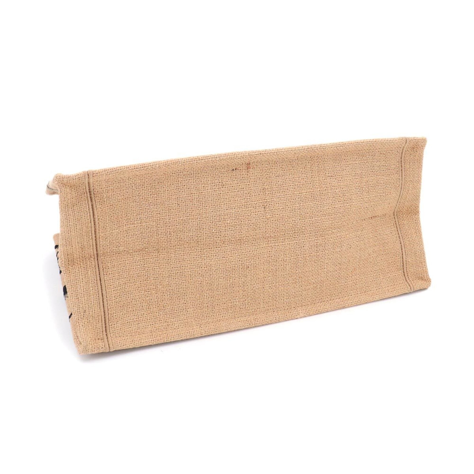 Christian Dior Beige Canvas Hemp Handbag Tote Bag (Pre-Owned)