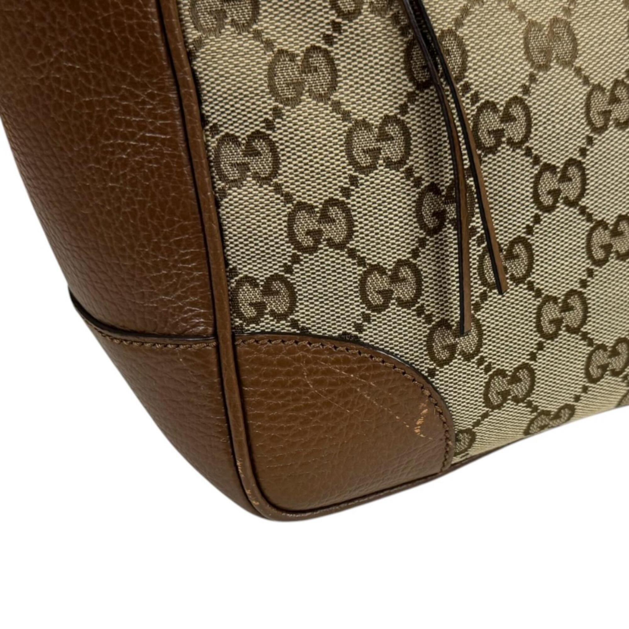 Gucci Gg Canvas Beige Brown Gg Canvas Handbag Shoulder Bag (Pre-Owned)