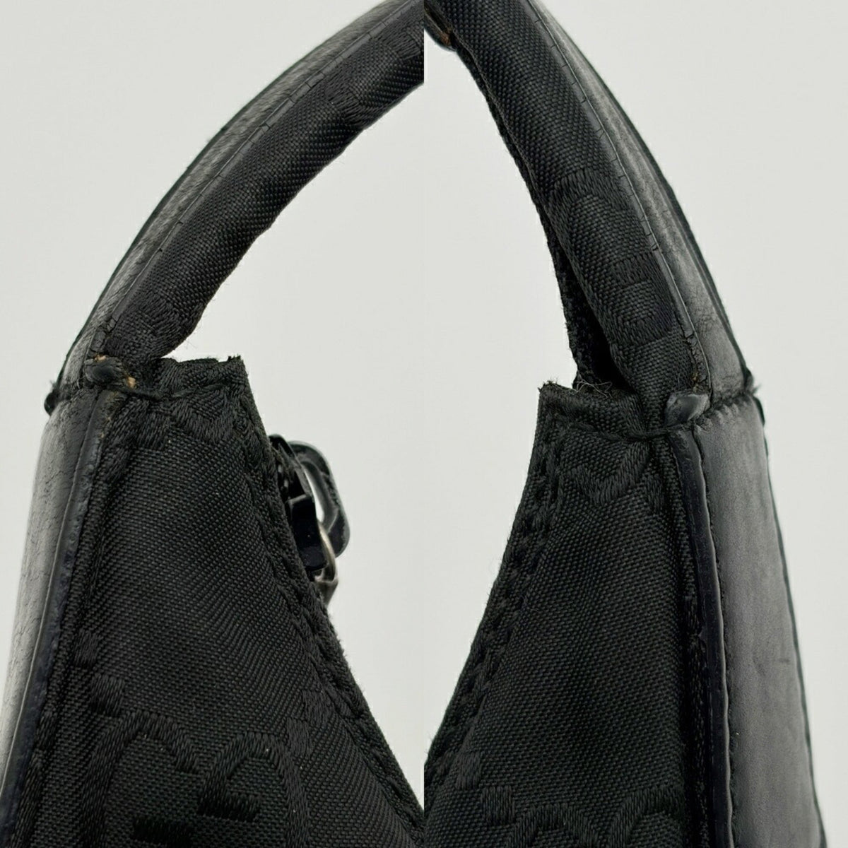 Gucci Black Nylon Leather Shoulder Bag (Pre-Owned)