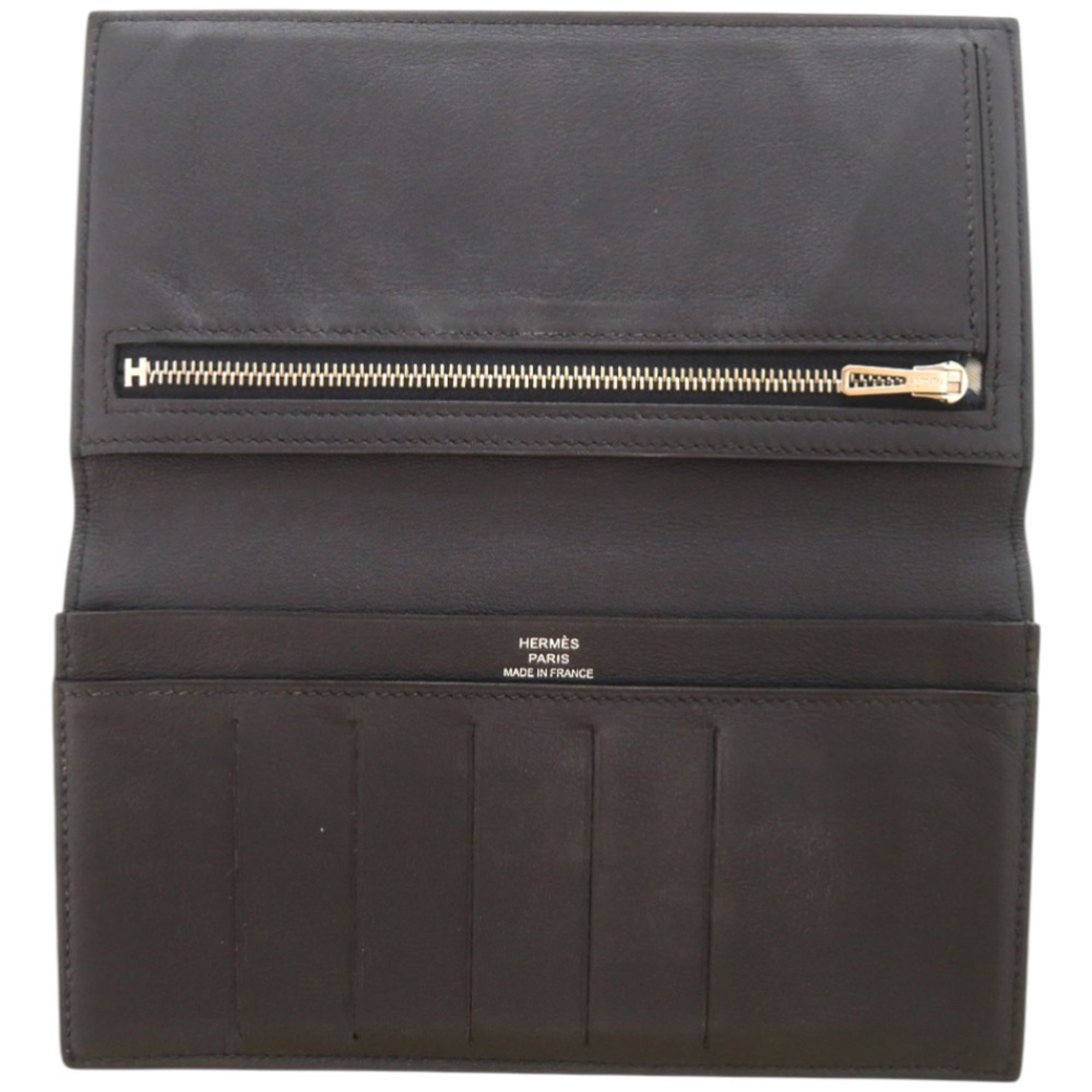Hermes Blue Indigo Navy Swift Leather Long Wallet (Bi-Fold) (Pre-Owned)