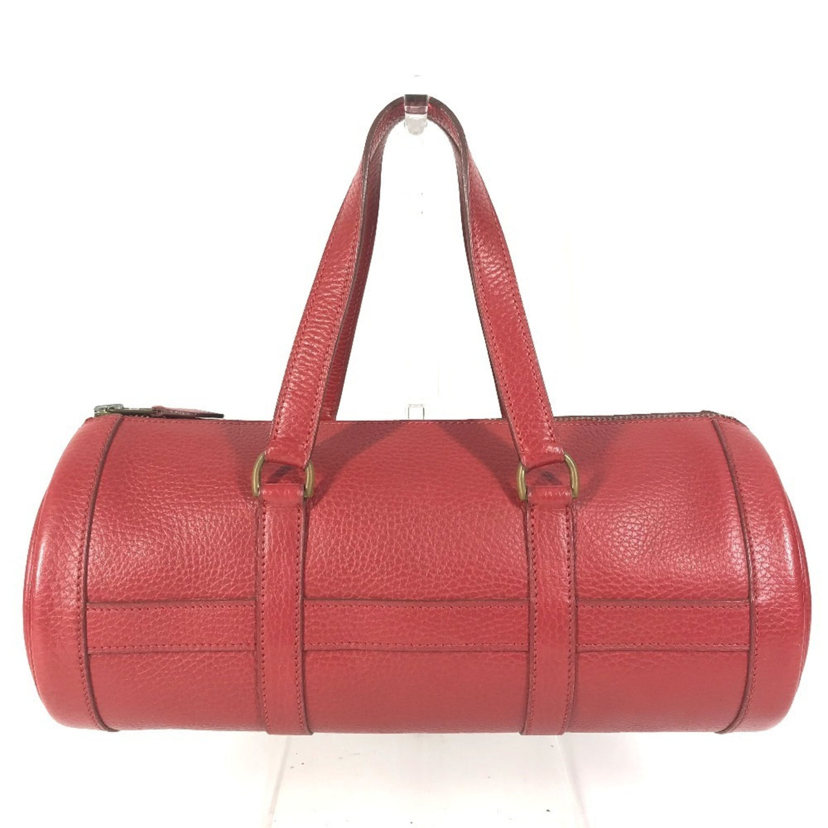 Hermes Red Color Ardennes Leather Boston Bag Handbag (Pre-Owned)