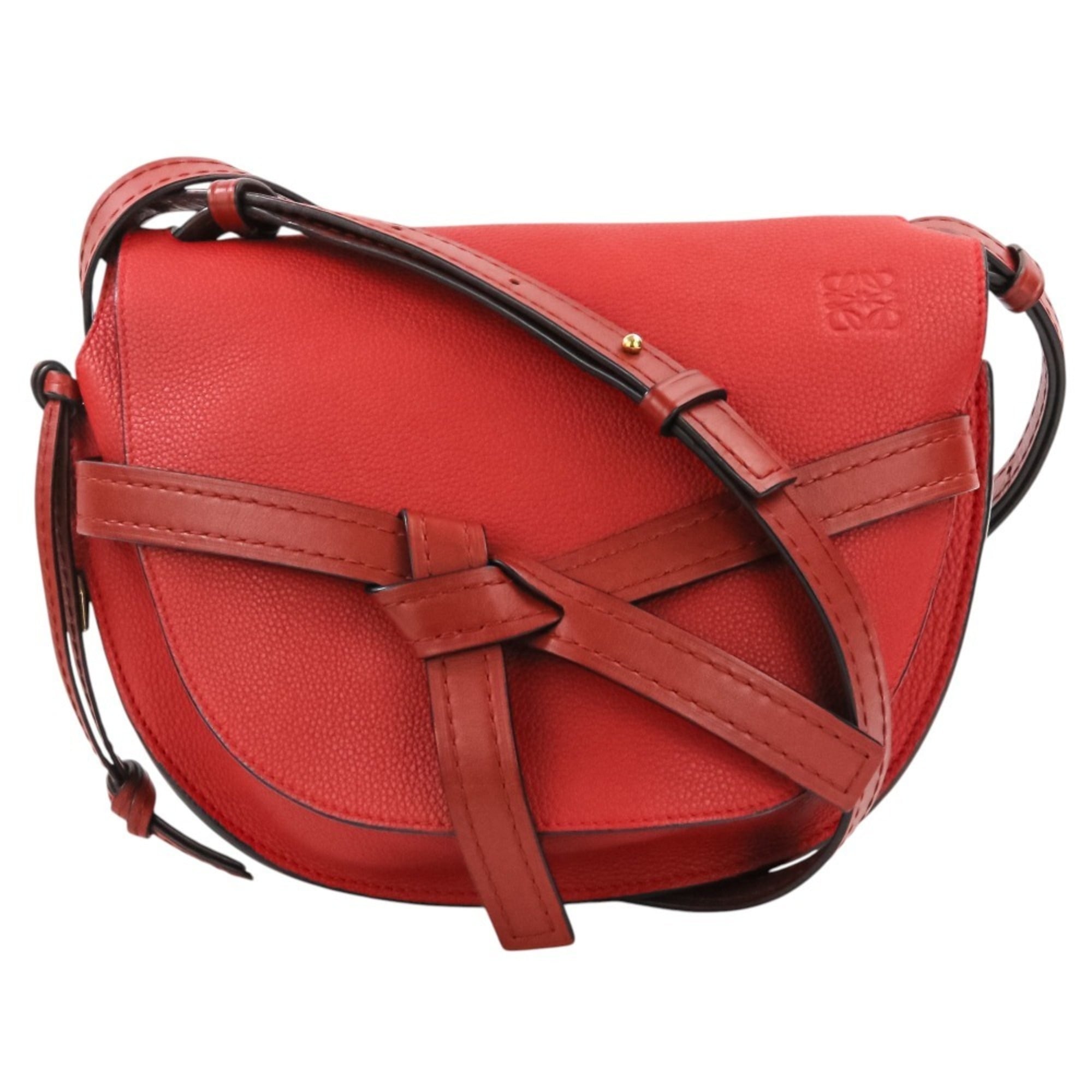Loewe Red Color Leather Shoulder Bag (Pre-Owned)