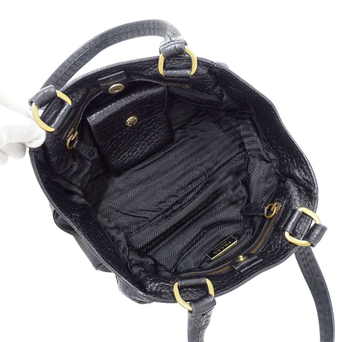 Prada Black Nylon Handbag Tote Bag (Pre-Owned)
