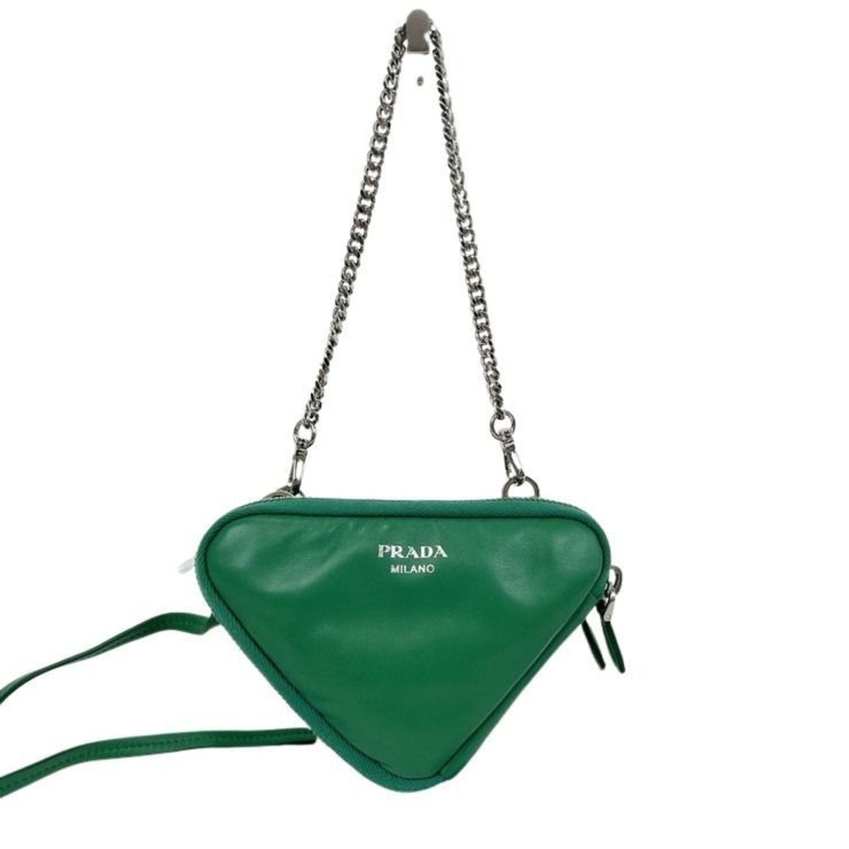 Prada Green Leather Shoulder Bag (Pre-Owned)
