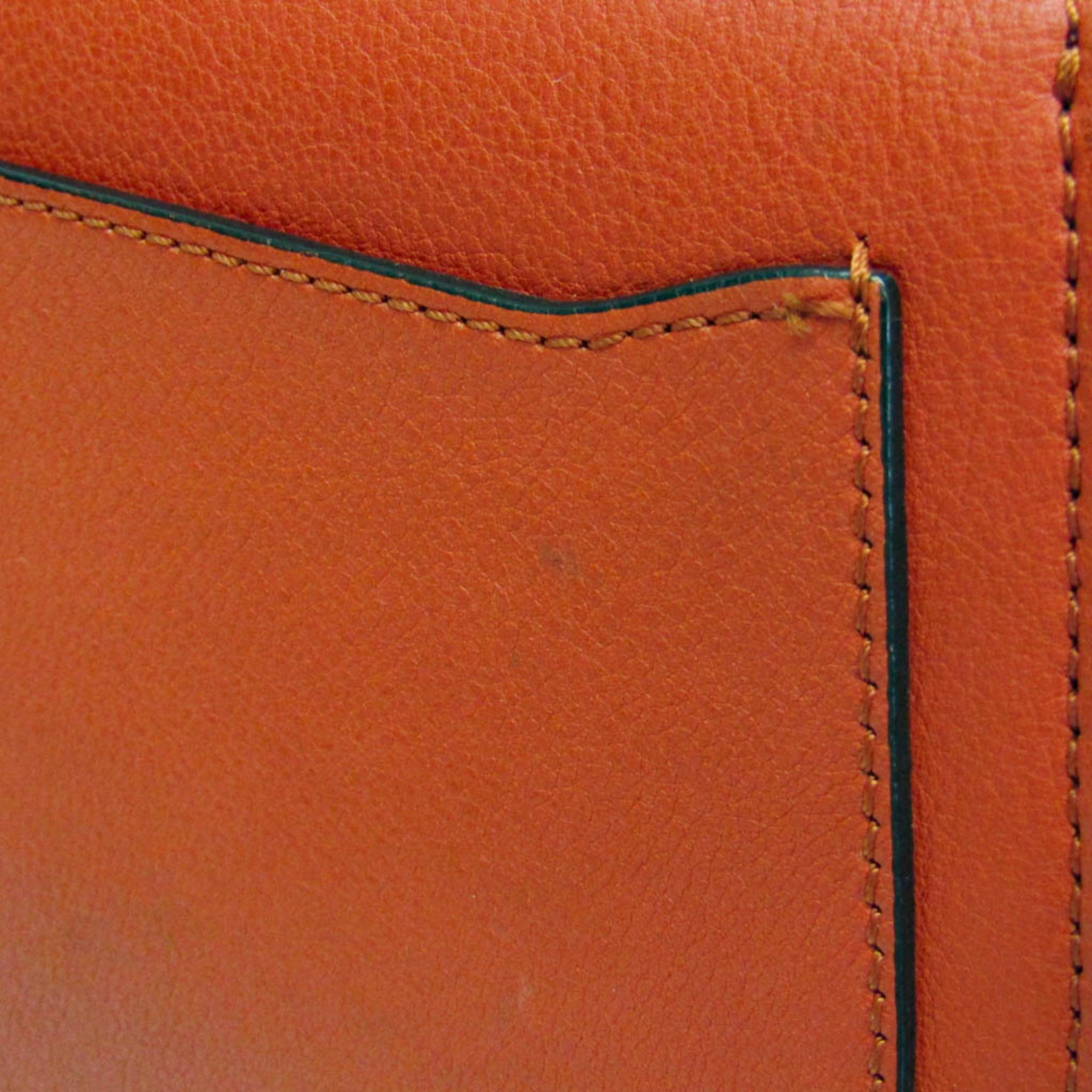 Chloe Nile Crossbody Bag Leather Orange Leather Shoulder Bag Bag (Pre-Owned)
