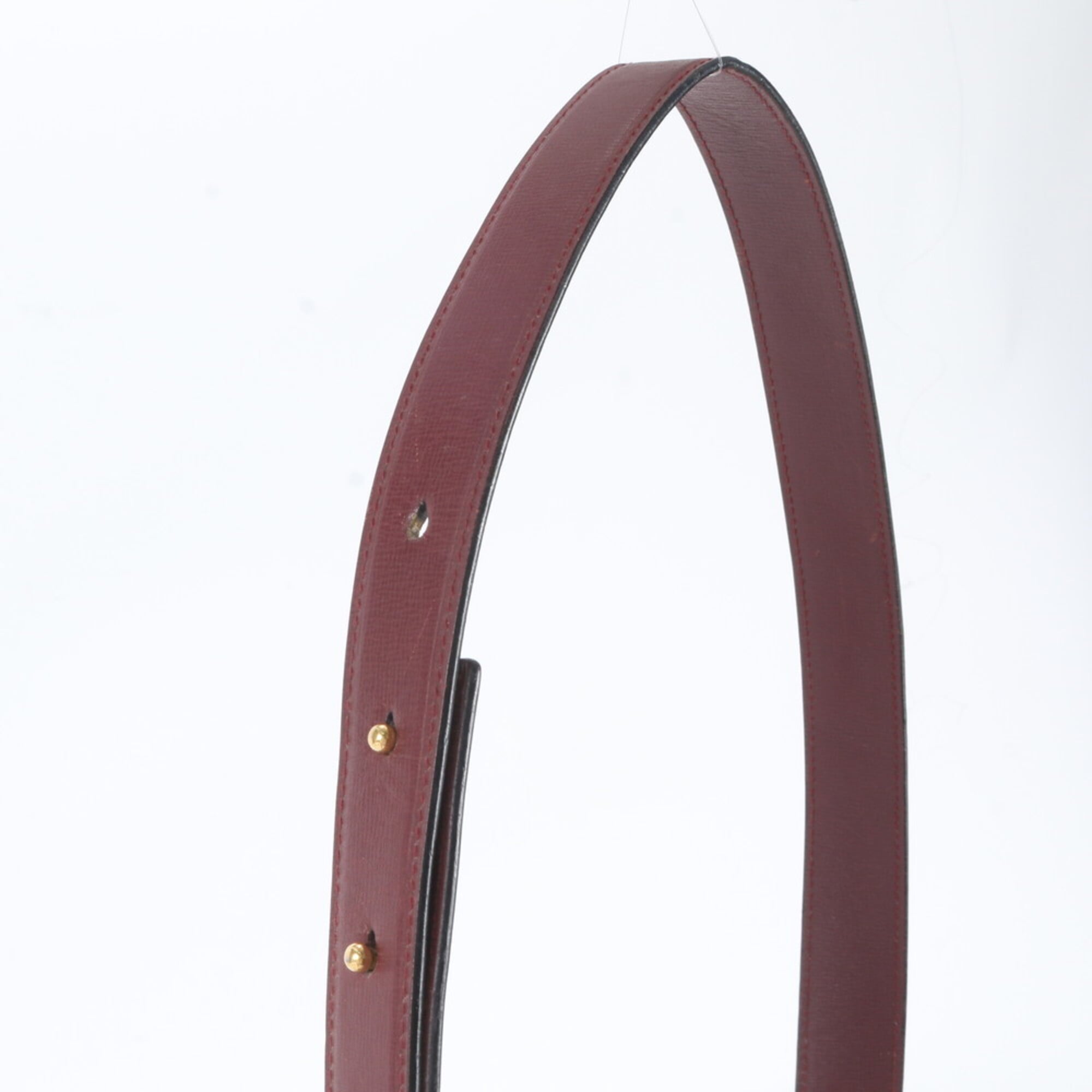 Cartier Wine Red Leather Handbag Shoulder Bag (Pre-Owned)