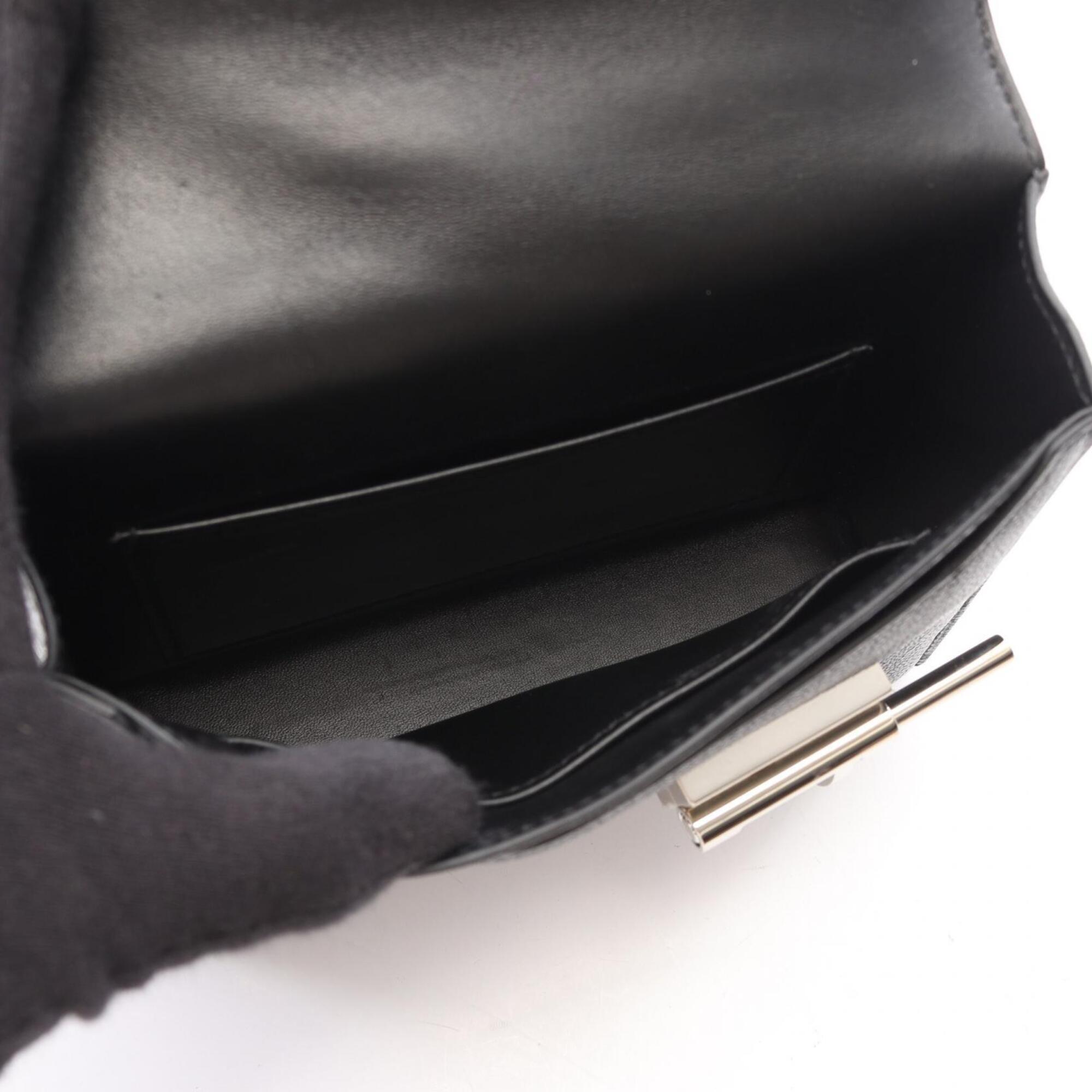 Hermes Black Leather Handbag Shoulder Bag (Pre-Owned)