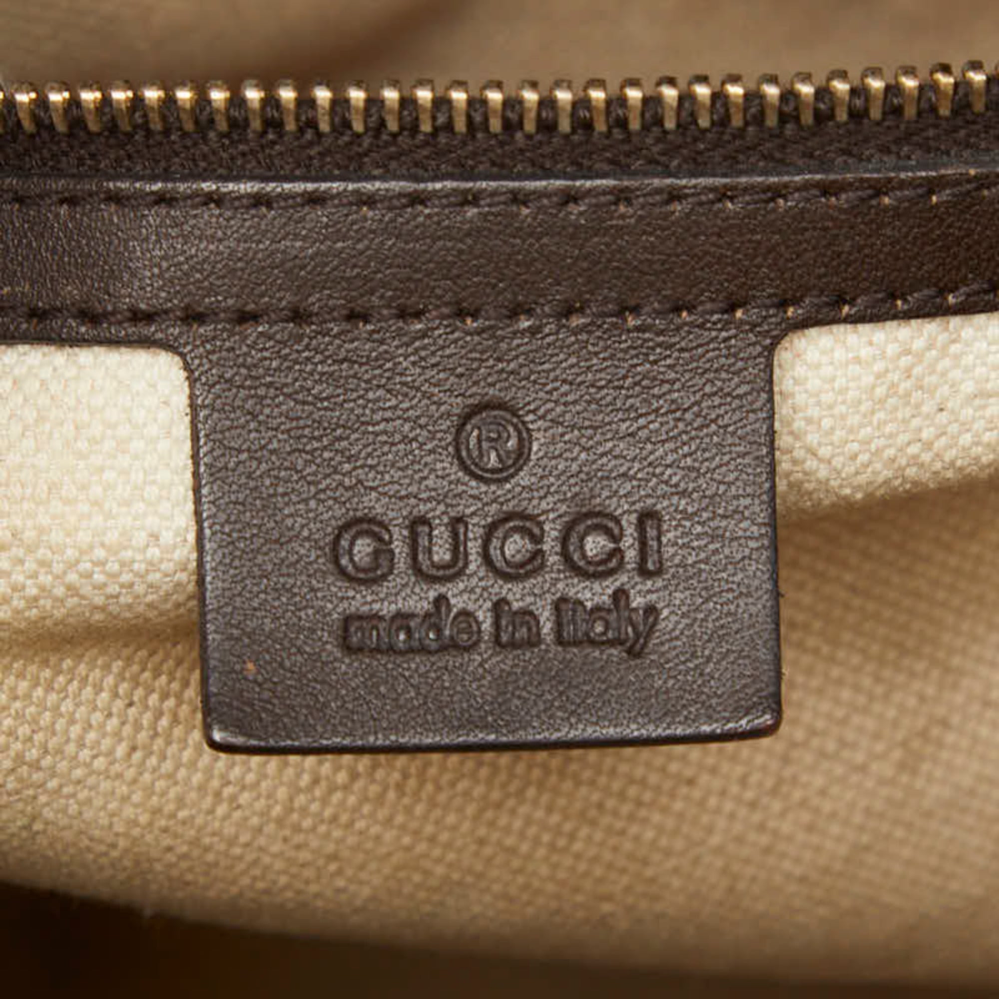 Gucci Beige Multi-Color Canvas Leather Boston Bag Shoulder Bag (Pre-Owned)