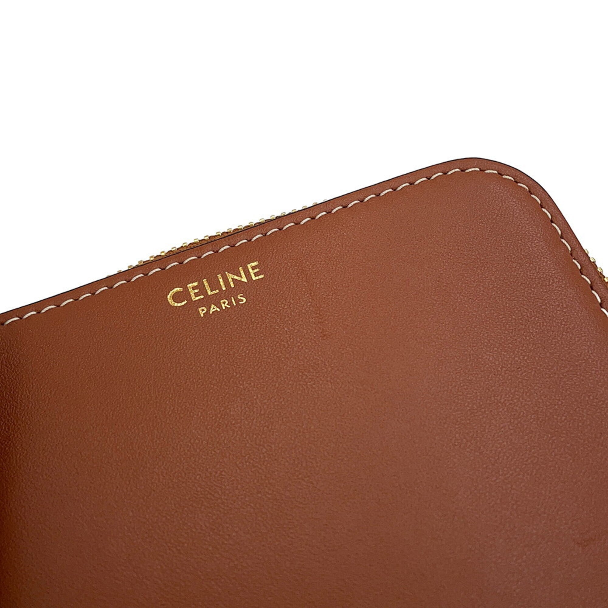 Celine Beige Brown Brown Leather Handbag (Pre-Owned)