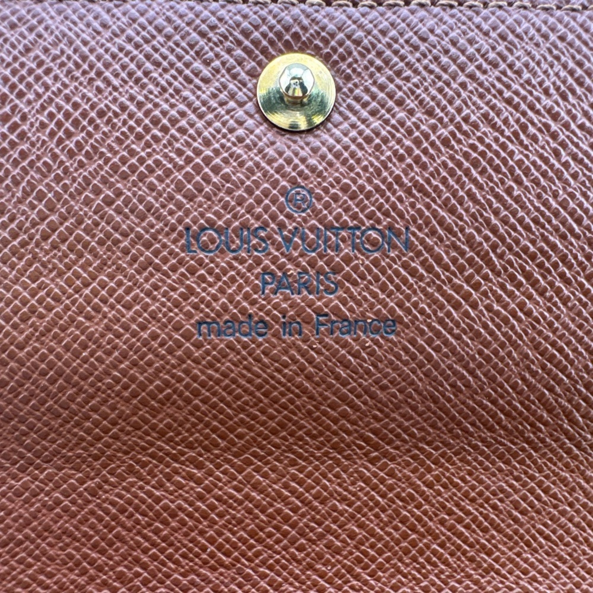 Louis Vuitton Monogram Brown Leather Long Wallet (Bi-Fold) (Pre-Owned)
