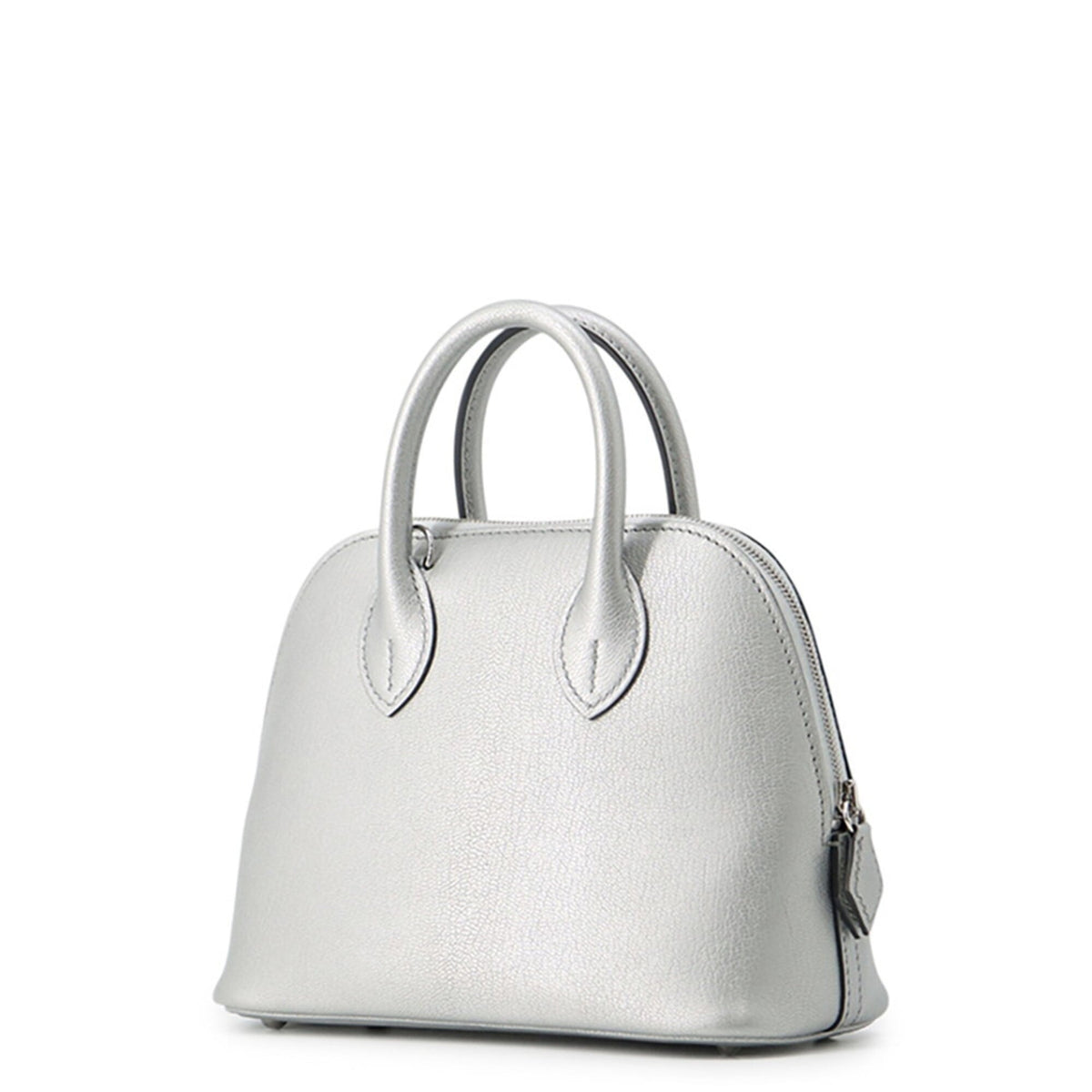 Hermes Bolide Argent Chevre Leather Handbag (Pre-Owned)