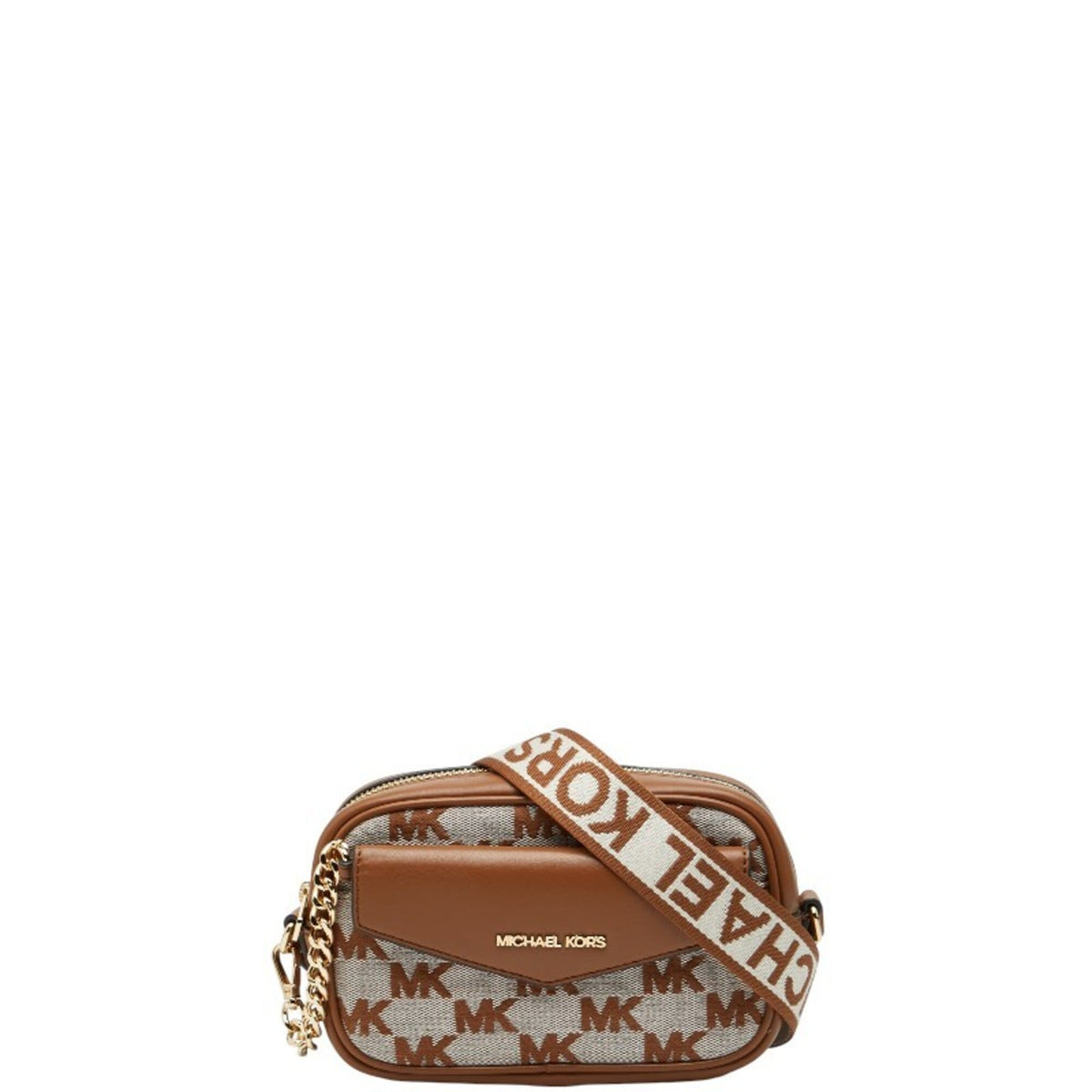 Michael Kors Brown Canvas Leather Pouch Shoulder Bag (Pre-Owned)