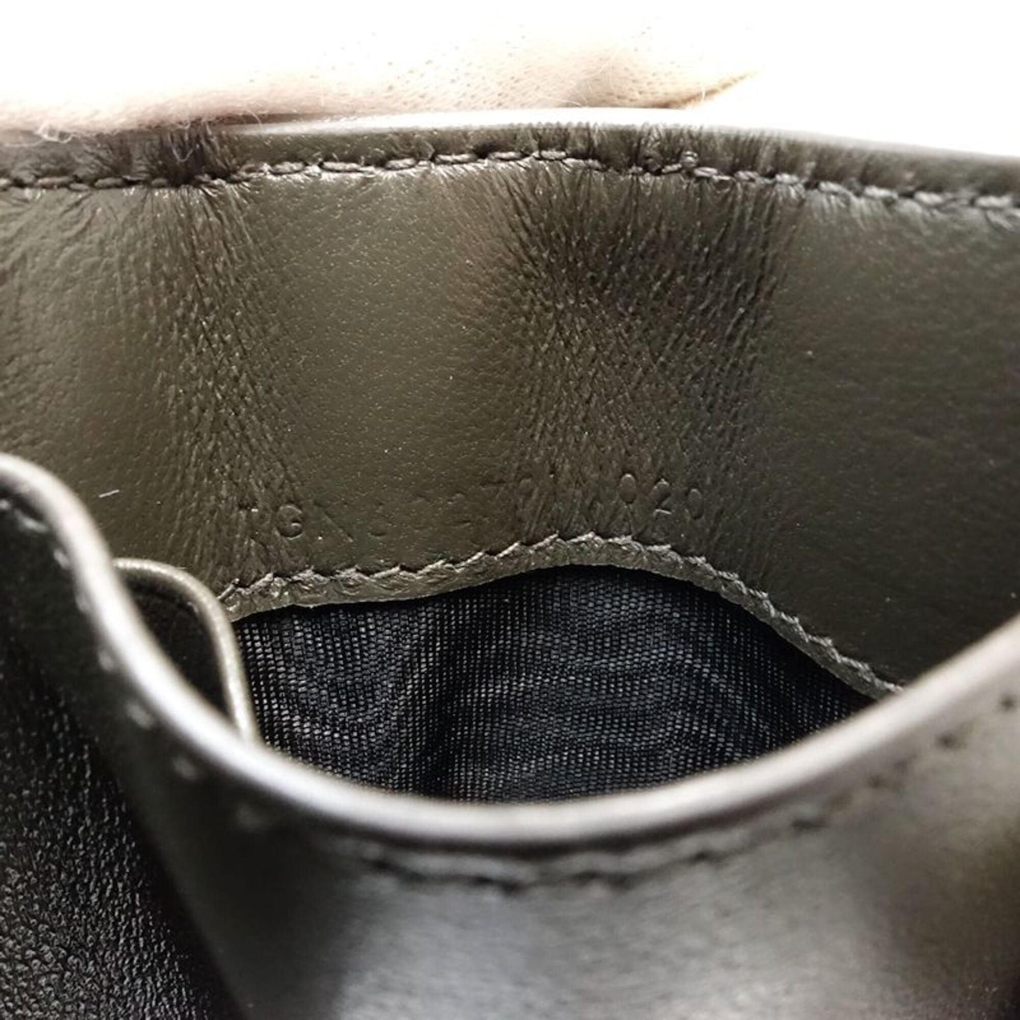 Saint Laurent Dark Gray Leather Wallet (Tri-Fold) (Pre-Owned)