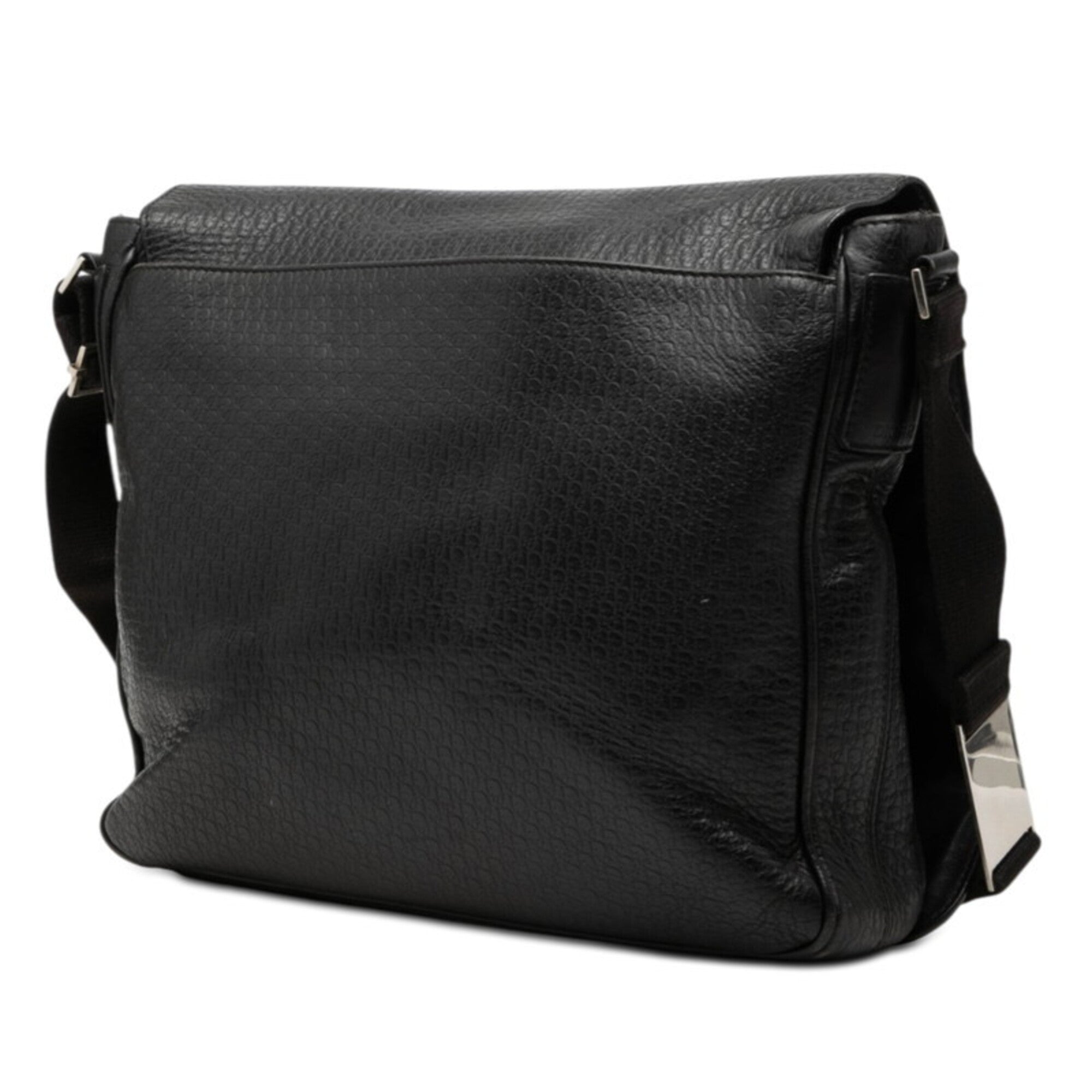 Dior Homme Black Leather Messenger Bag Shoulder Bag (Pre-Owned)