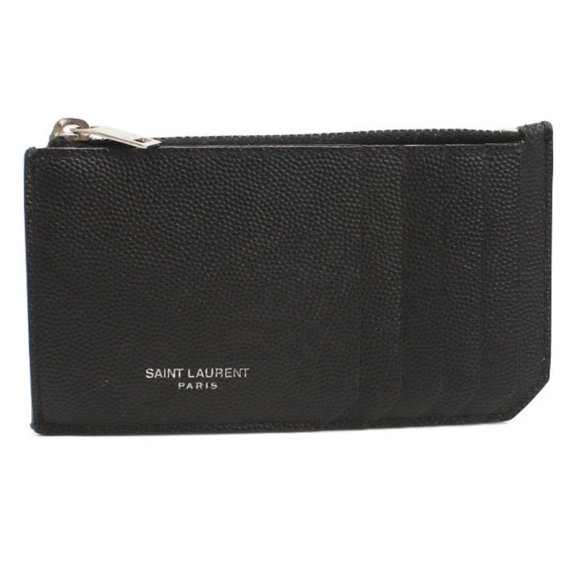 Saint Laurent Black Leather Coin Purse/Coin Case (Pre-Owned)