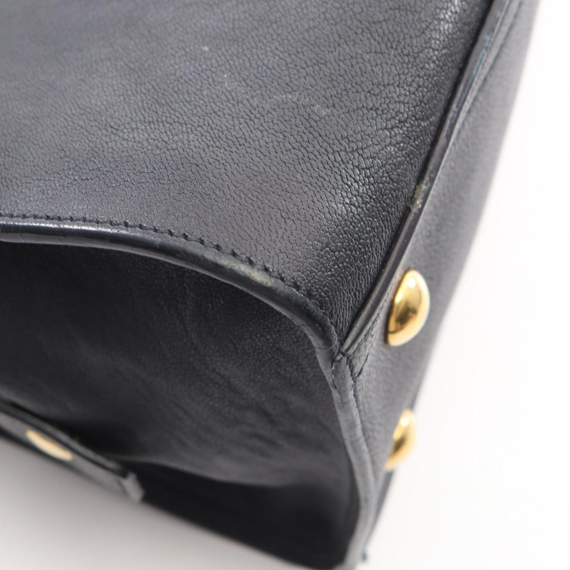 Yves Saint Laurent Navy Leather Handbag (Pre-Owned)