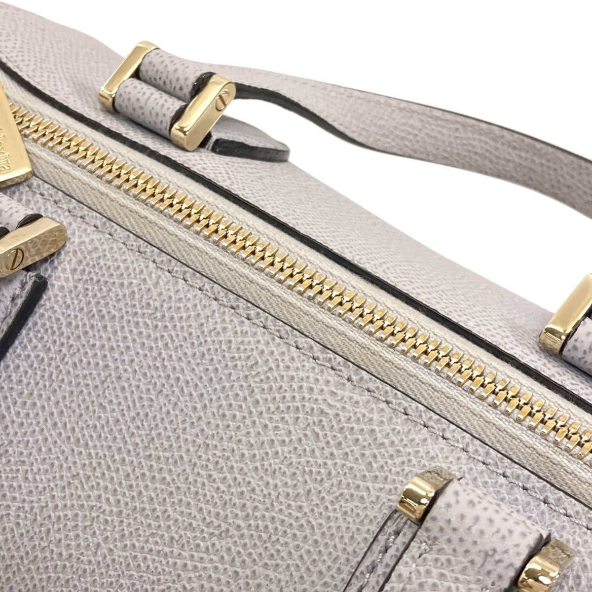 Valextra Light Gray Leather Handbag (Pre-Owned)