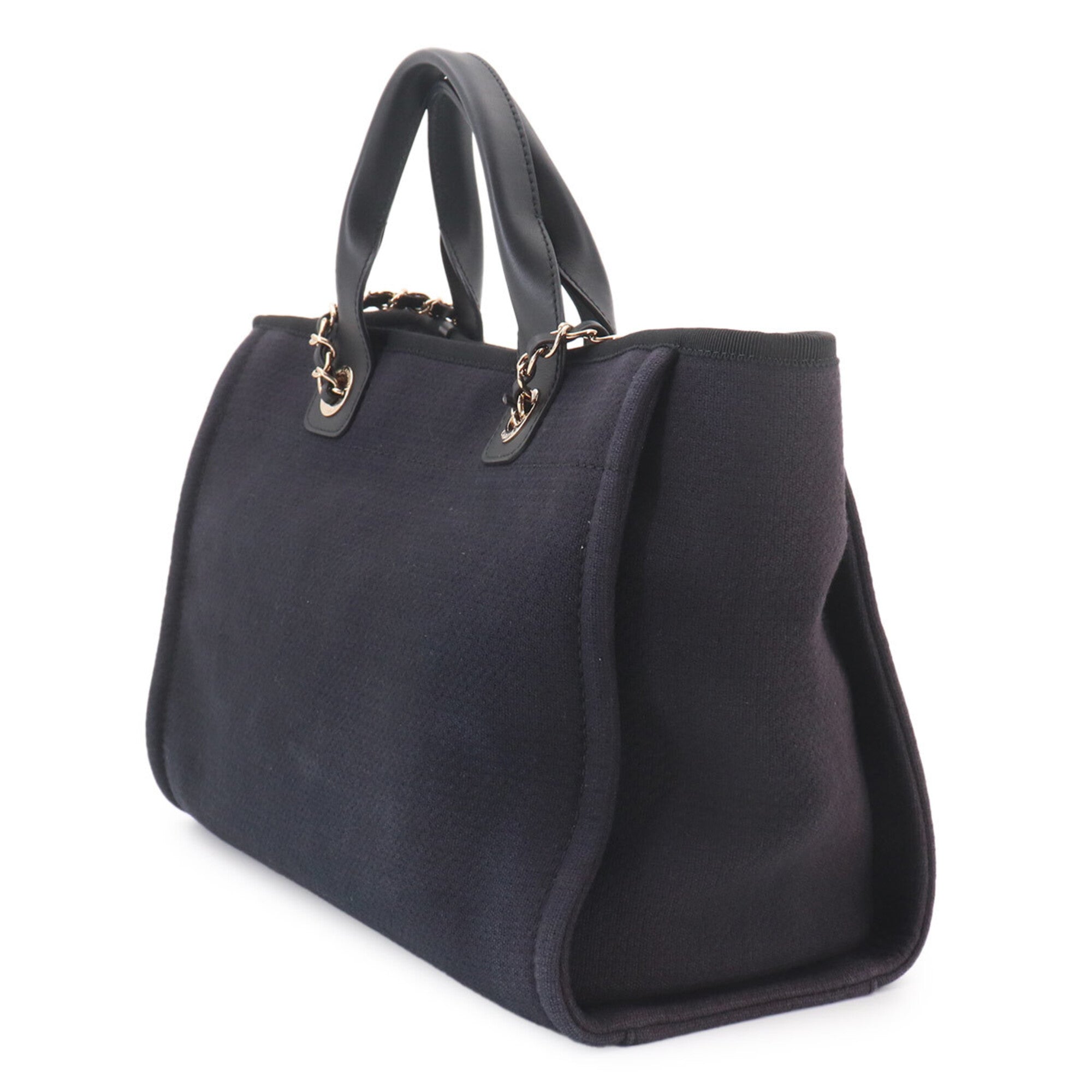 Chanel Navy Canvas Handbag Pouch Shopping Bag Tote Bag (Pre-Owned)