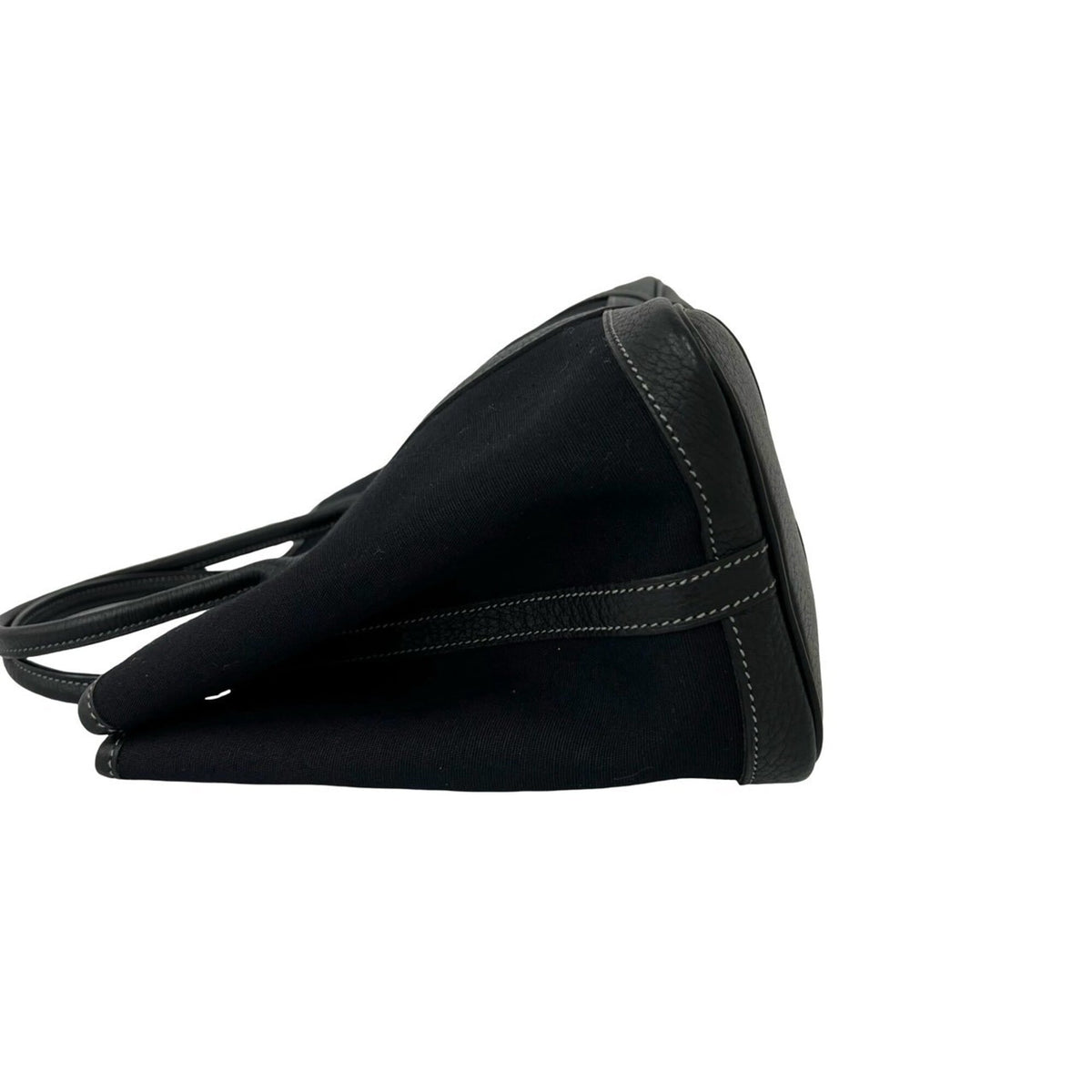 Hermes Black Toile Officier Buffalo Leather Shoulder Bag (Pre-Owned)