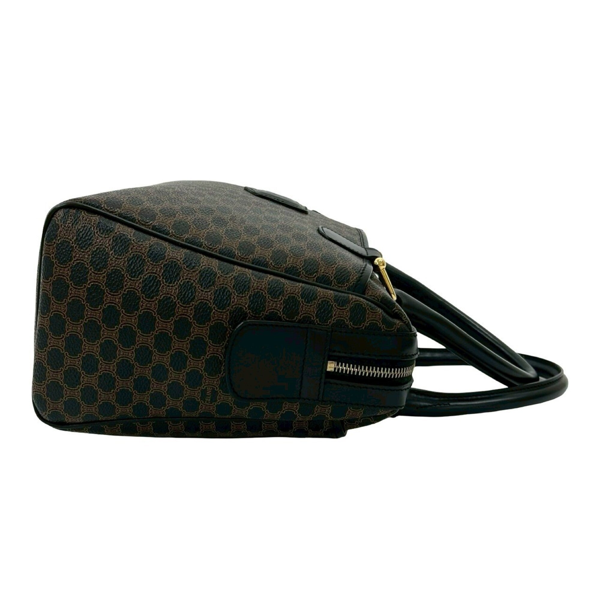 Celine Black Brown Leather Pvc Boston Bag Handbag (Pre-Owned)