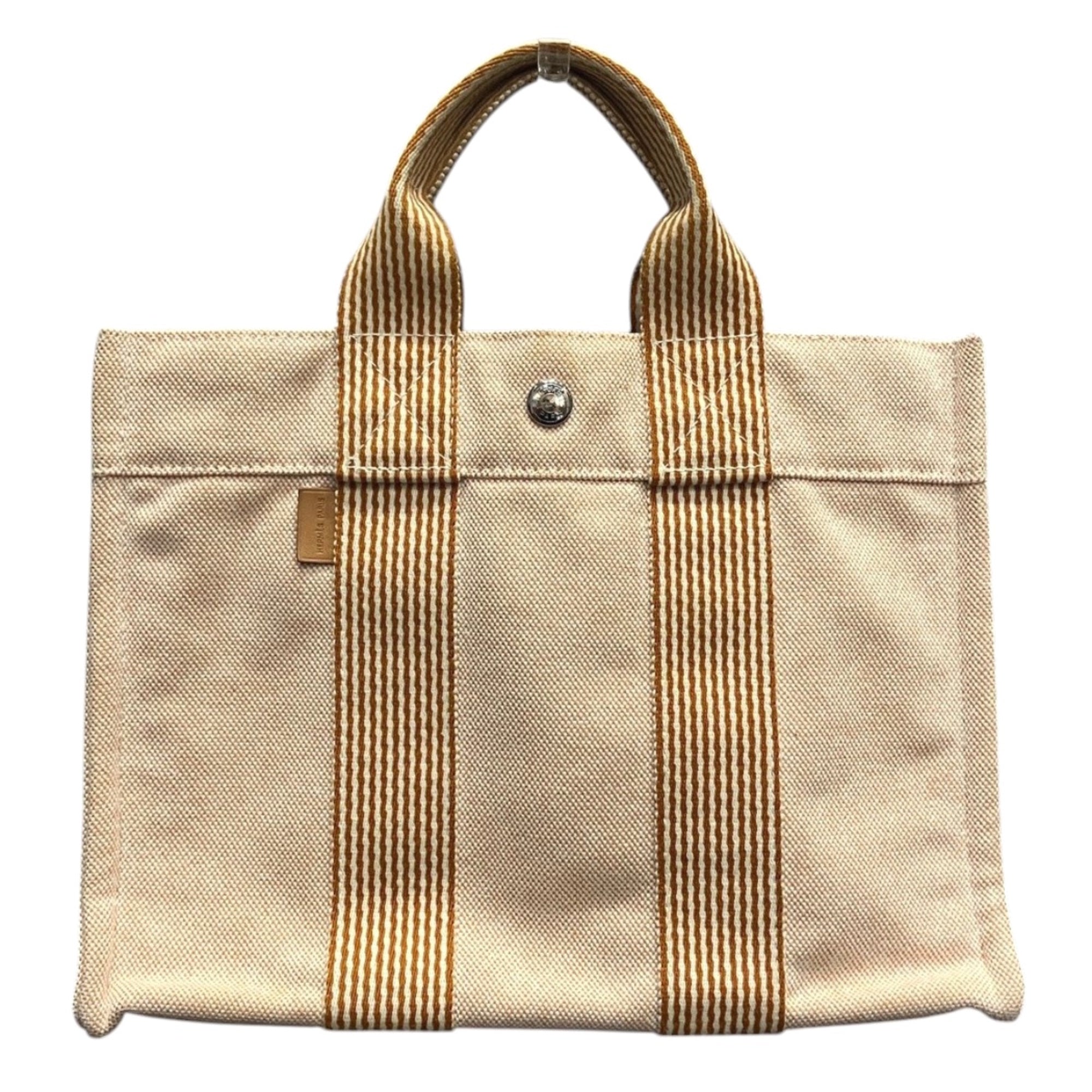Hermes Orange Cotton Canvas Handbag (Pre-Owned)