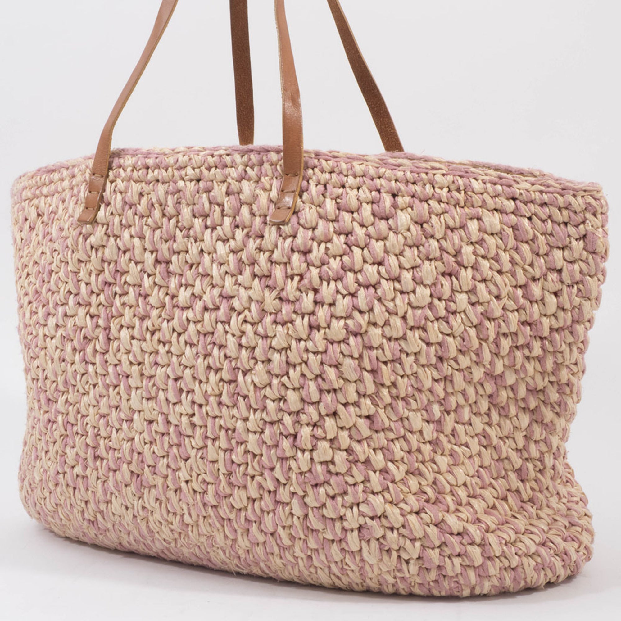 Fendi Pink Straw Tote Bag (Pre-Owned)
