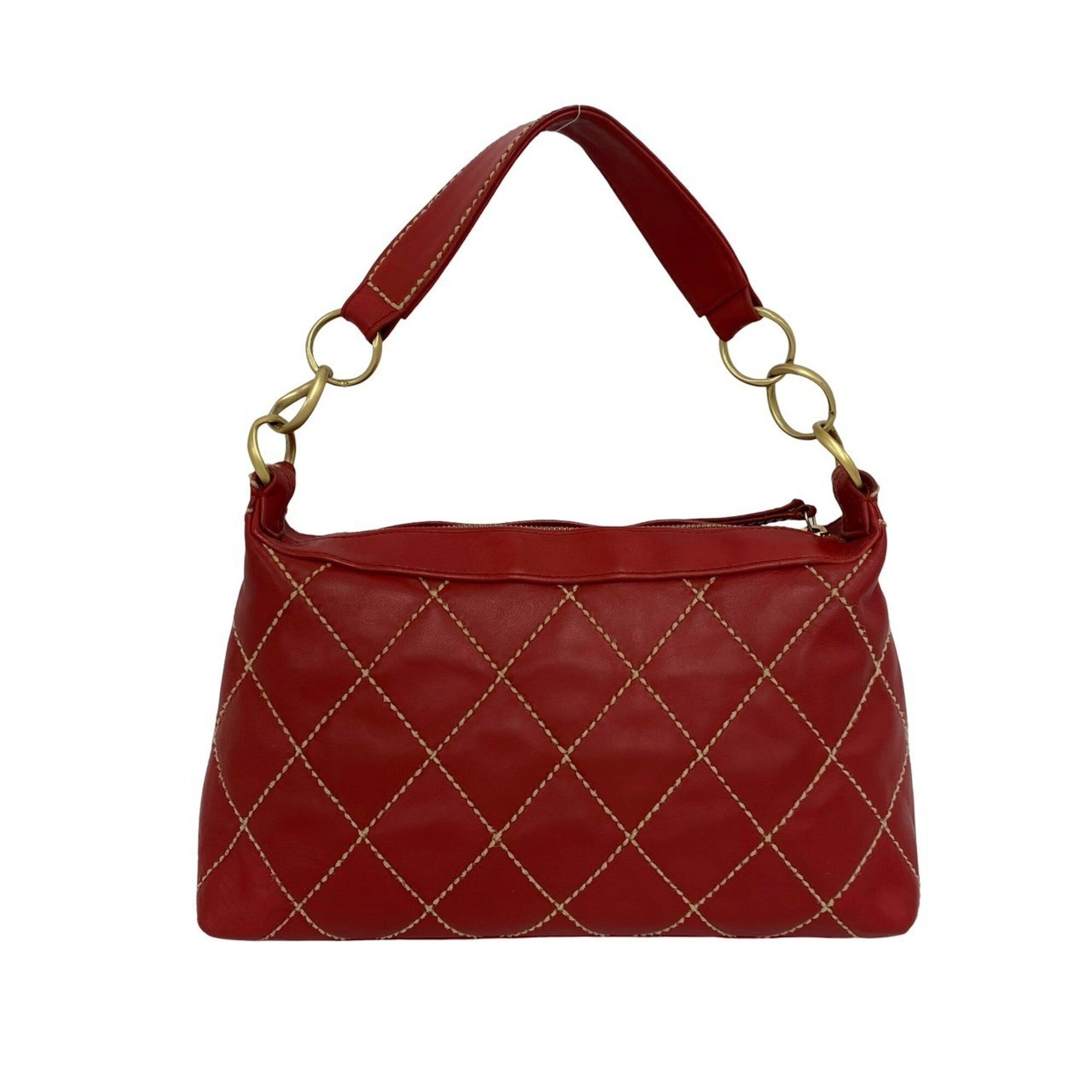 Chanel Red Color Leather Handbag (Pre-Owned)